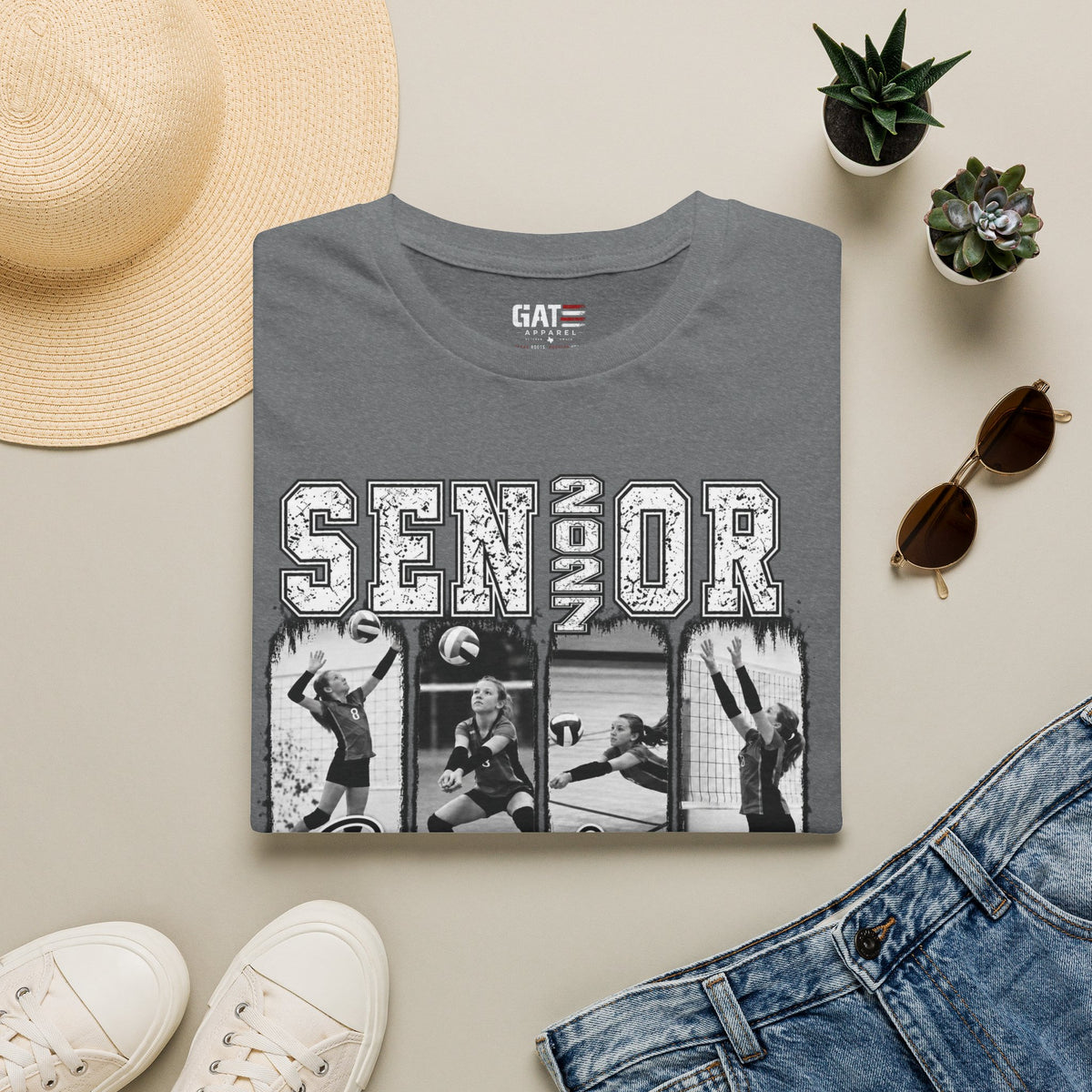 Senior Volleyball Mom Photo Shirt | Personalized Name Tee