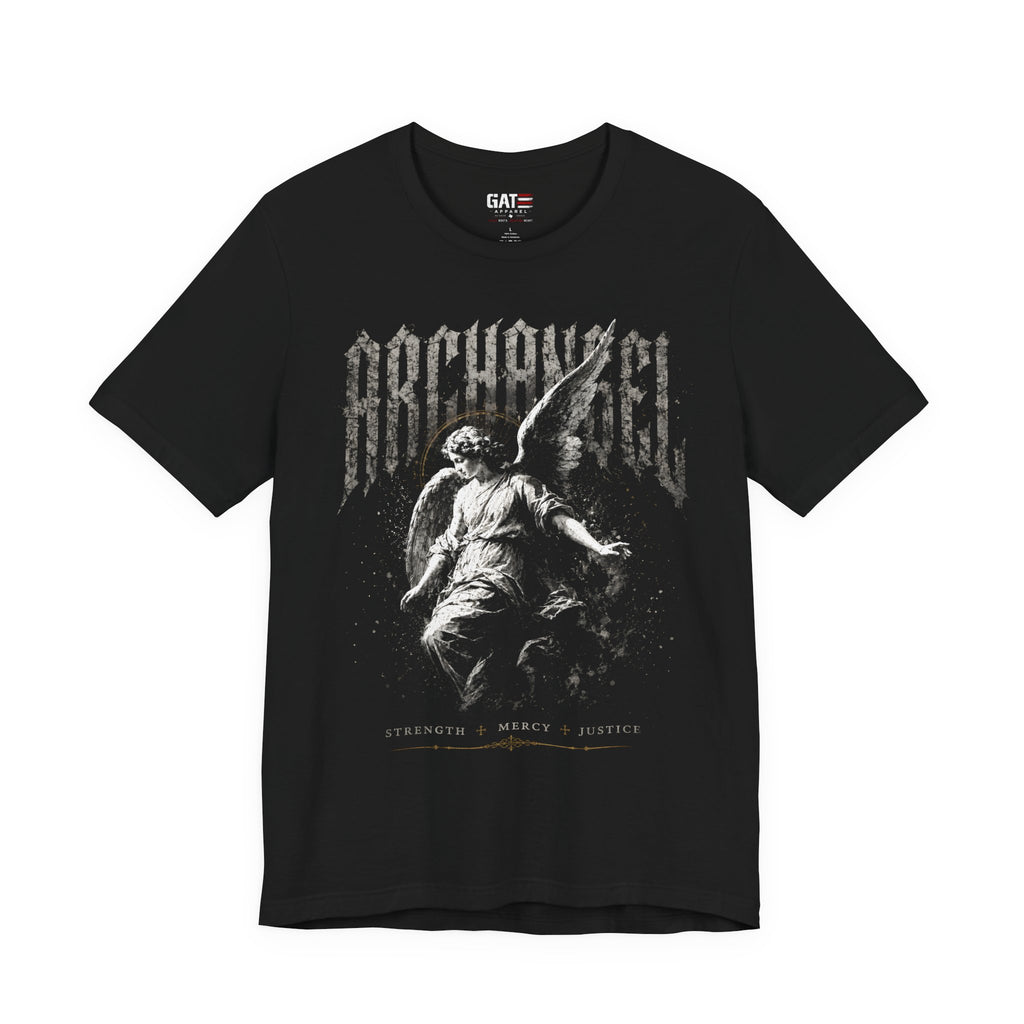 Archangel Graphic Tee — Strength, Mercy & Justice Angel T-Shirt