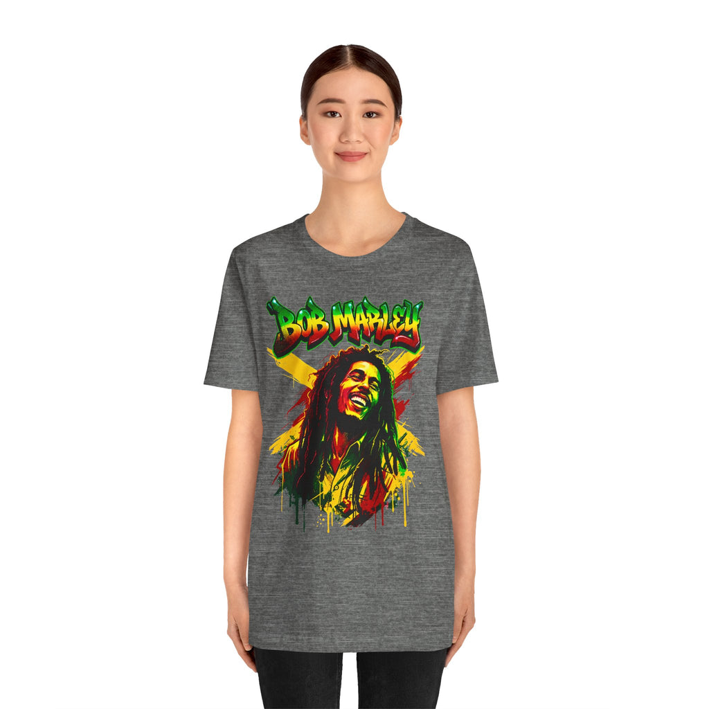 Reggae Legend Portrait Tee — Rasta Colors Music Graphic Shirt