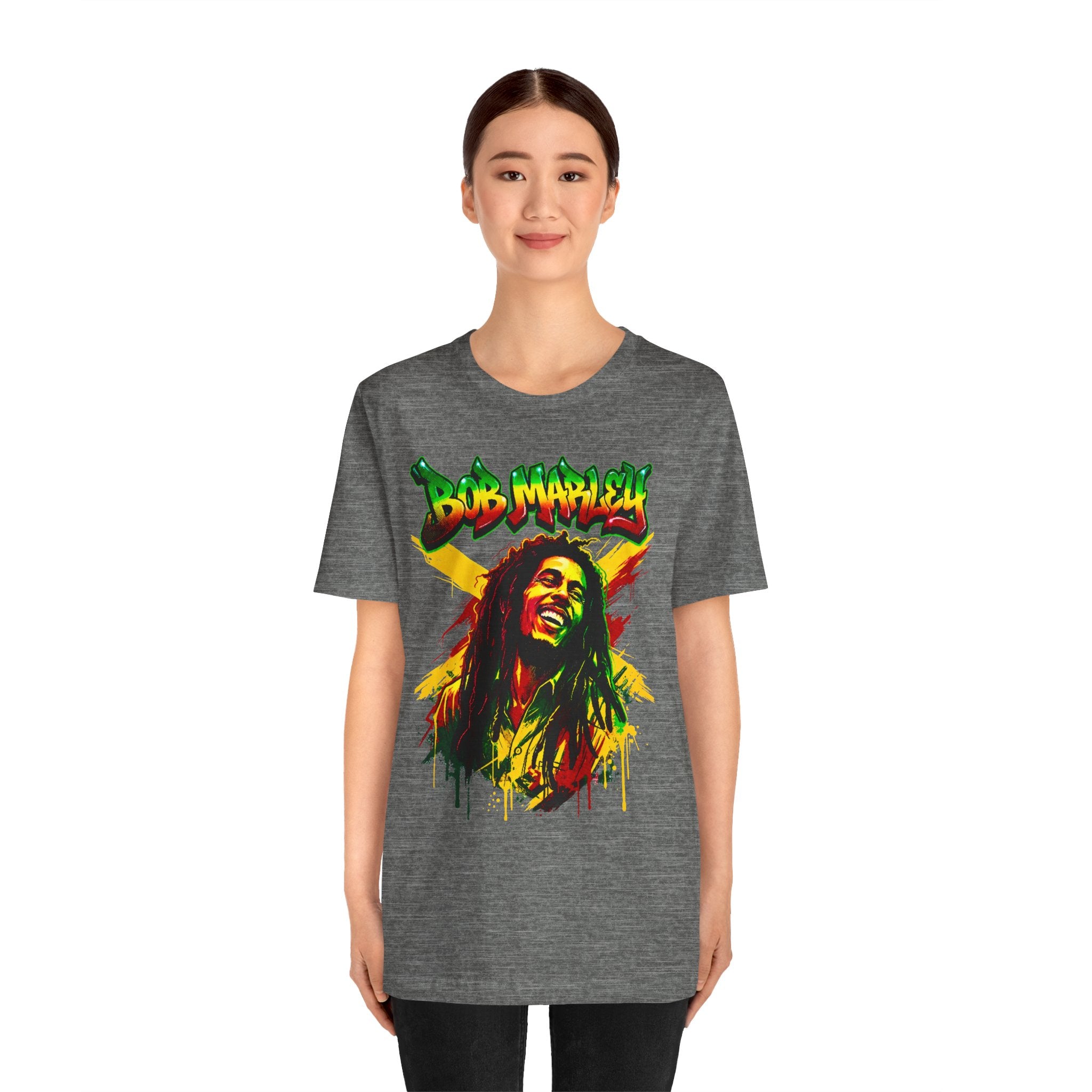 Reggae Legend Portrait Tee — Rasta Colors Music Graphic Shirt