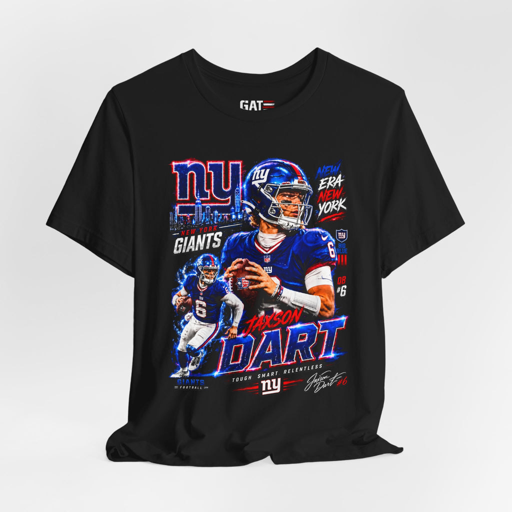 Jaxson Dart New York Giants Tee Retro Player Graphic T-Shirt
