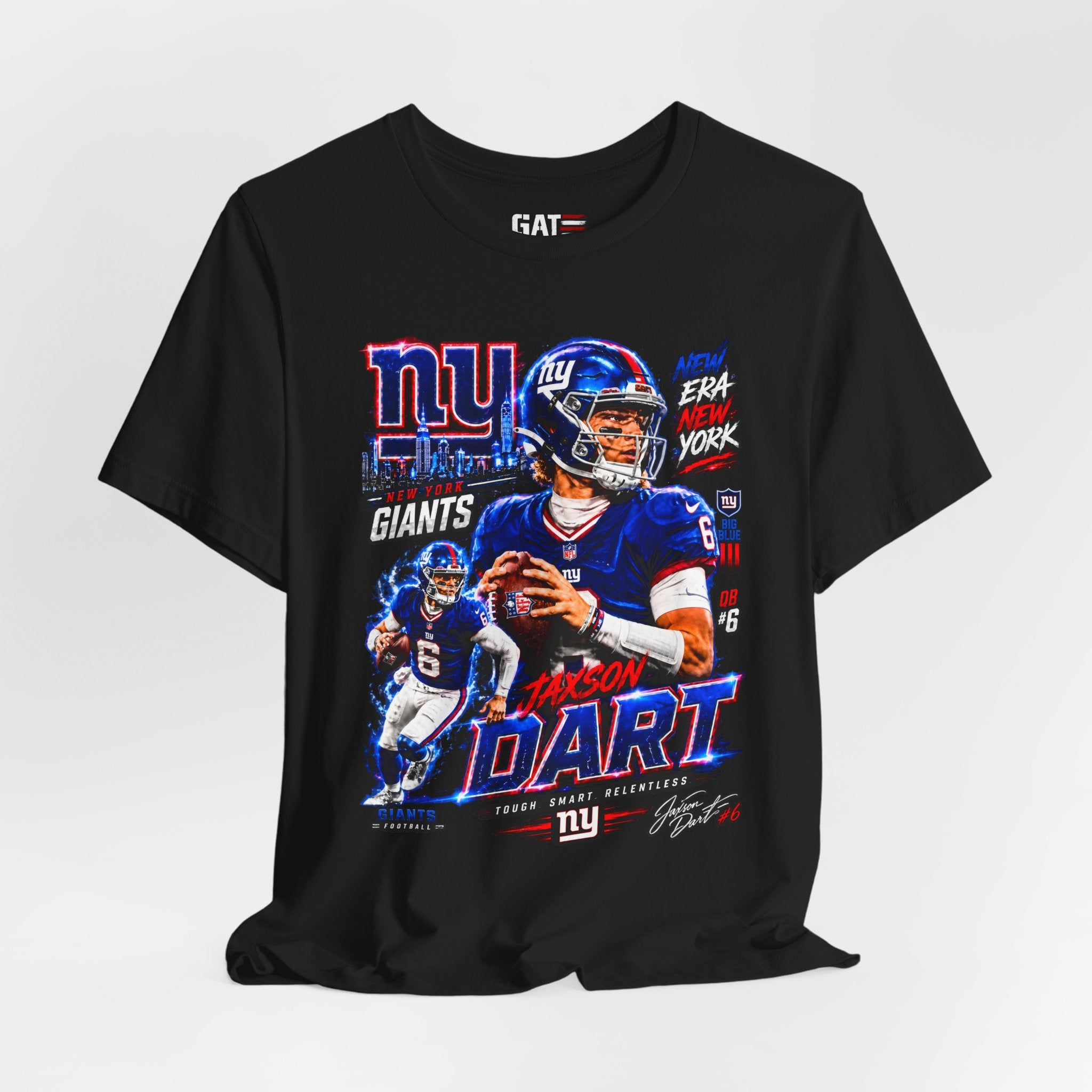 Jaxson Dart New York Giants Tee Retro Player Graphic T-Shirt