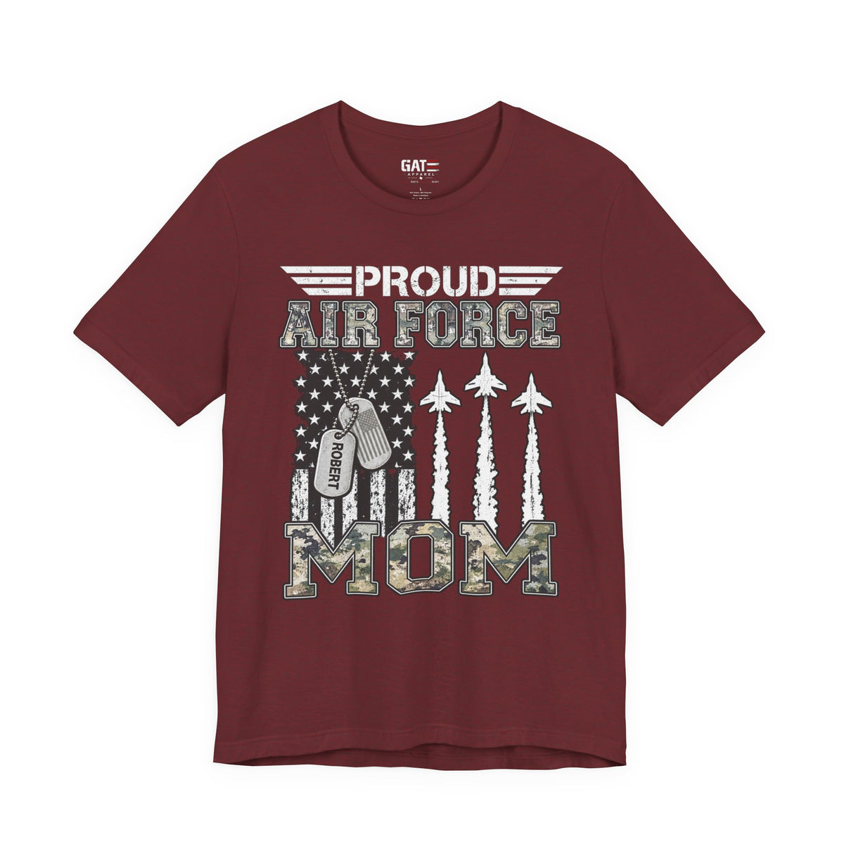 Air Force – Personalized Mom/Dad T-Shirt | Custom Name Dog Tag Tee
