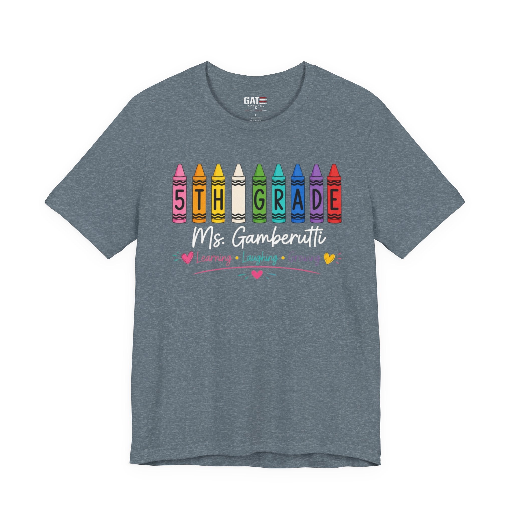 Customize Grade Level and Name Teacher Crayon Shirt