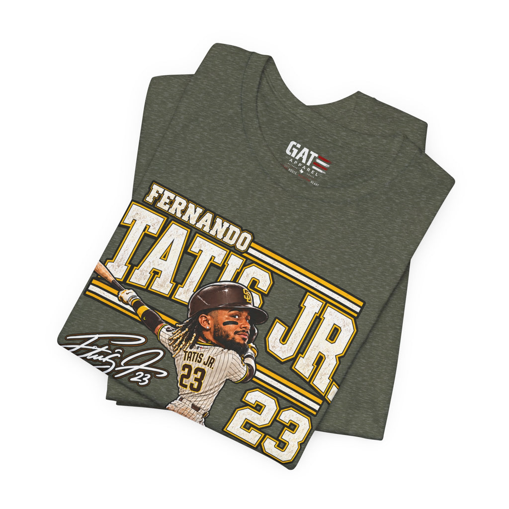 Fernando Tatis Jr. #23 Baseball Tee — Signed Cartoon Batter Design