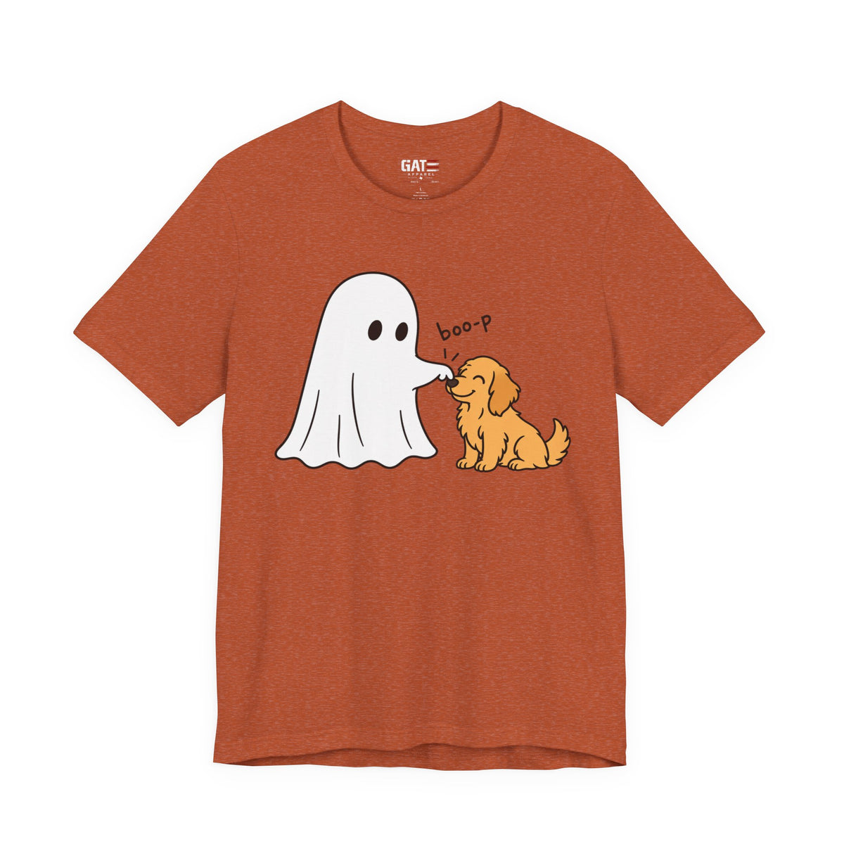 Halloween Ghost & Golden Retriever — "boo-p" Cute Dog Halloween T-Shirt