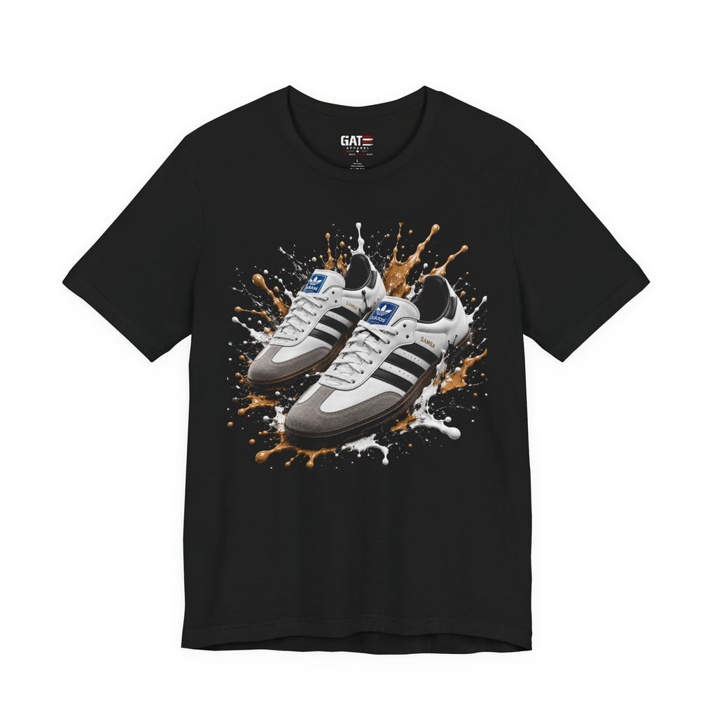 Retro Sneakers Splash Tee — Vintage Athletic Shoe Graphic T-Shirt