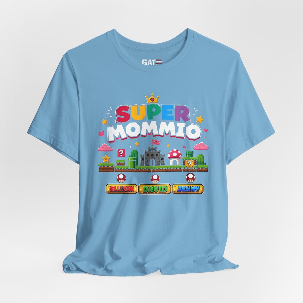 Super Mommio pixel game design T-Shirt | Retro video game mom tee