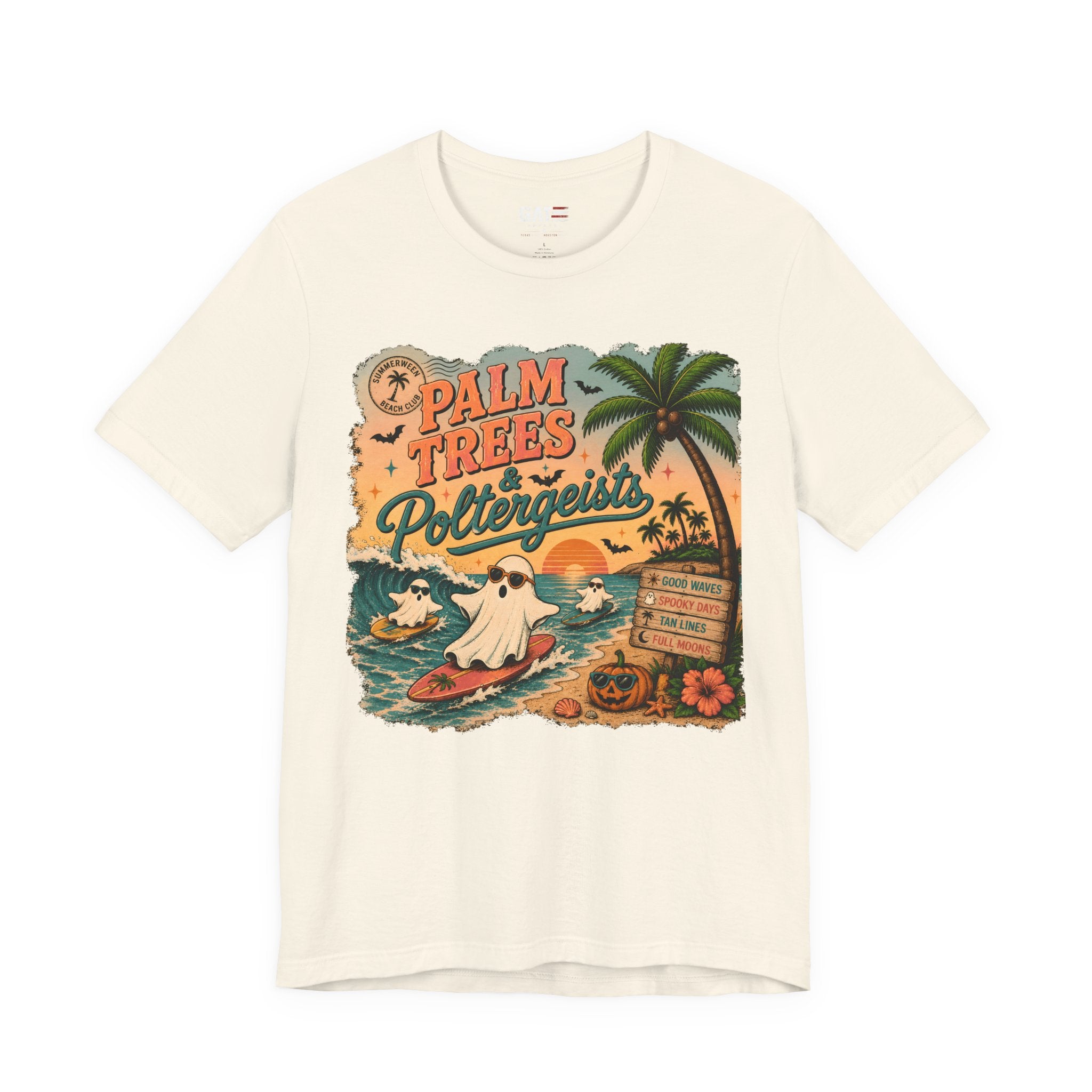 Summerween Shirt, Spooky Beach Shirt, Ghost Beach Tee, Halloween Beach Shirt, Coastal Halloween Tee, Tropical Ghost Shirt