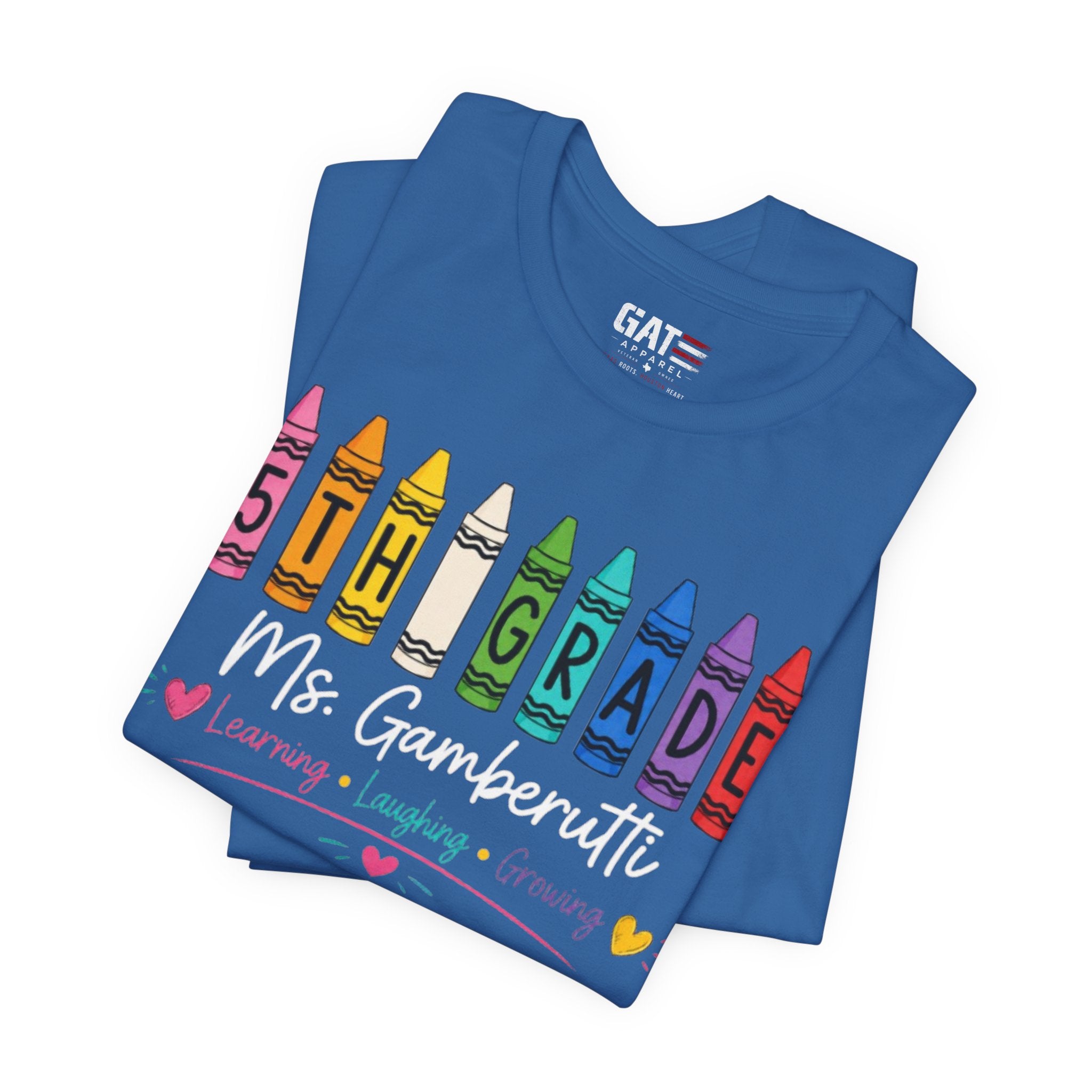 Customize Grade Level and Name Teacher Crayon Shirt