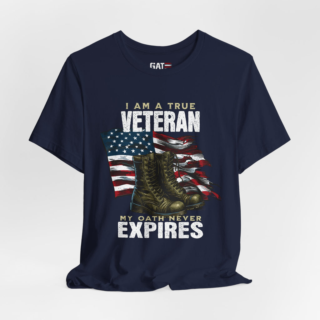 Veteran Shirt My Oath Never Expires, Proud Veteran Tee, Military Boots American Flag Shirt, Patriotic Veteran Gift for Men or Women