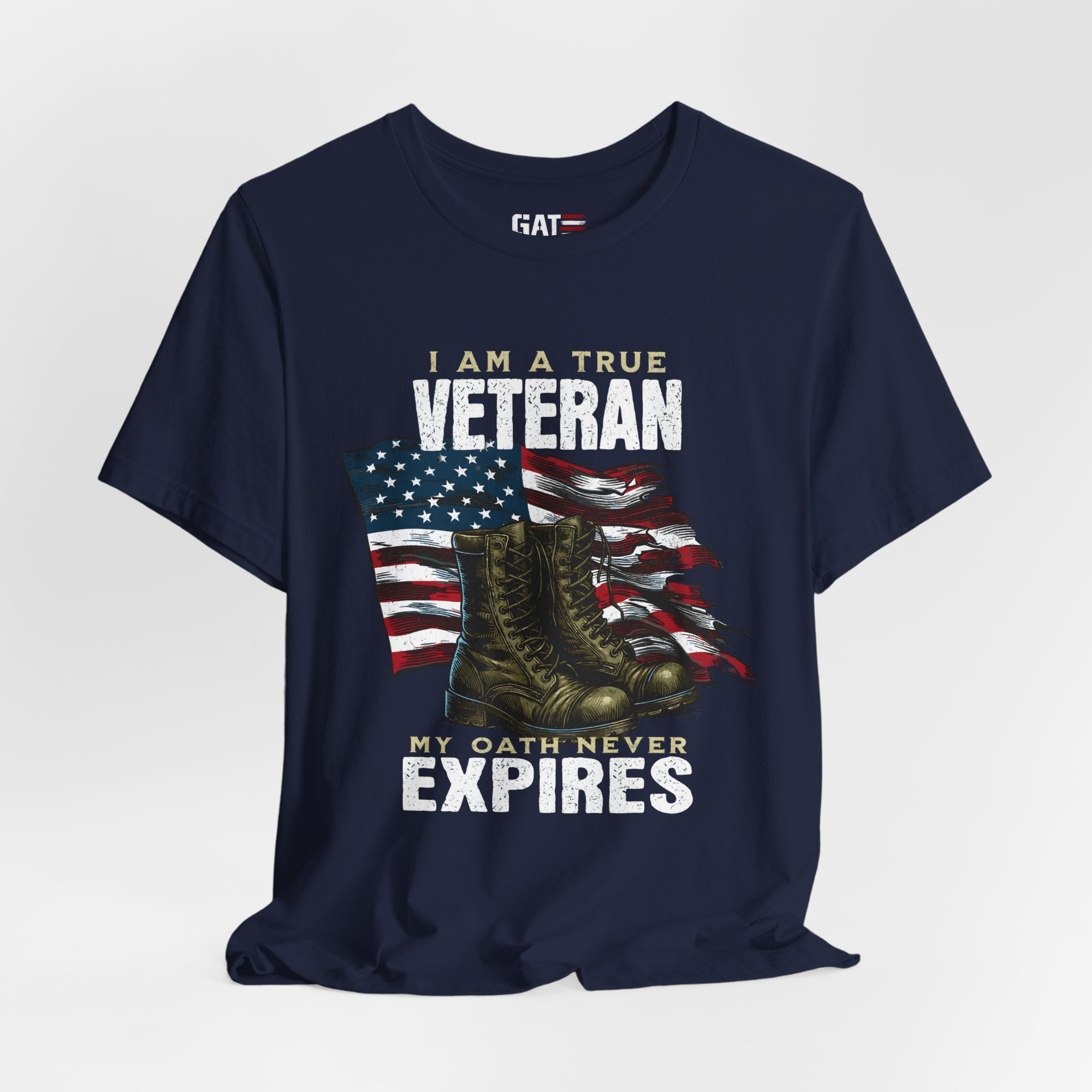 Veteran Shirt My Oath Never Expires, Proud Veteran Tee, Military Boots American Flag Shirt, Patriotic Veteran Gift for Men or Women