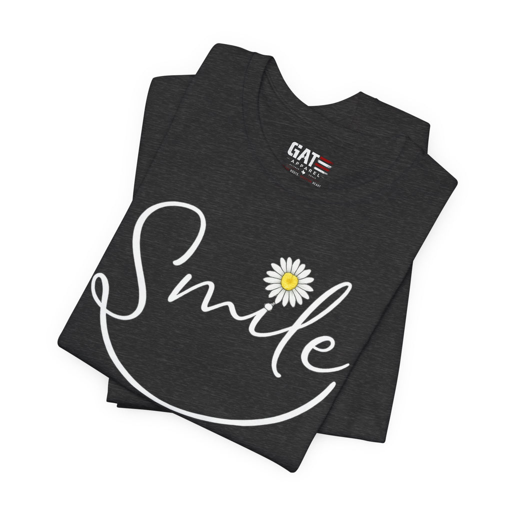 Smile Daisy Tee — Women's Floral Graphic T-Shirt