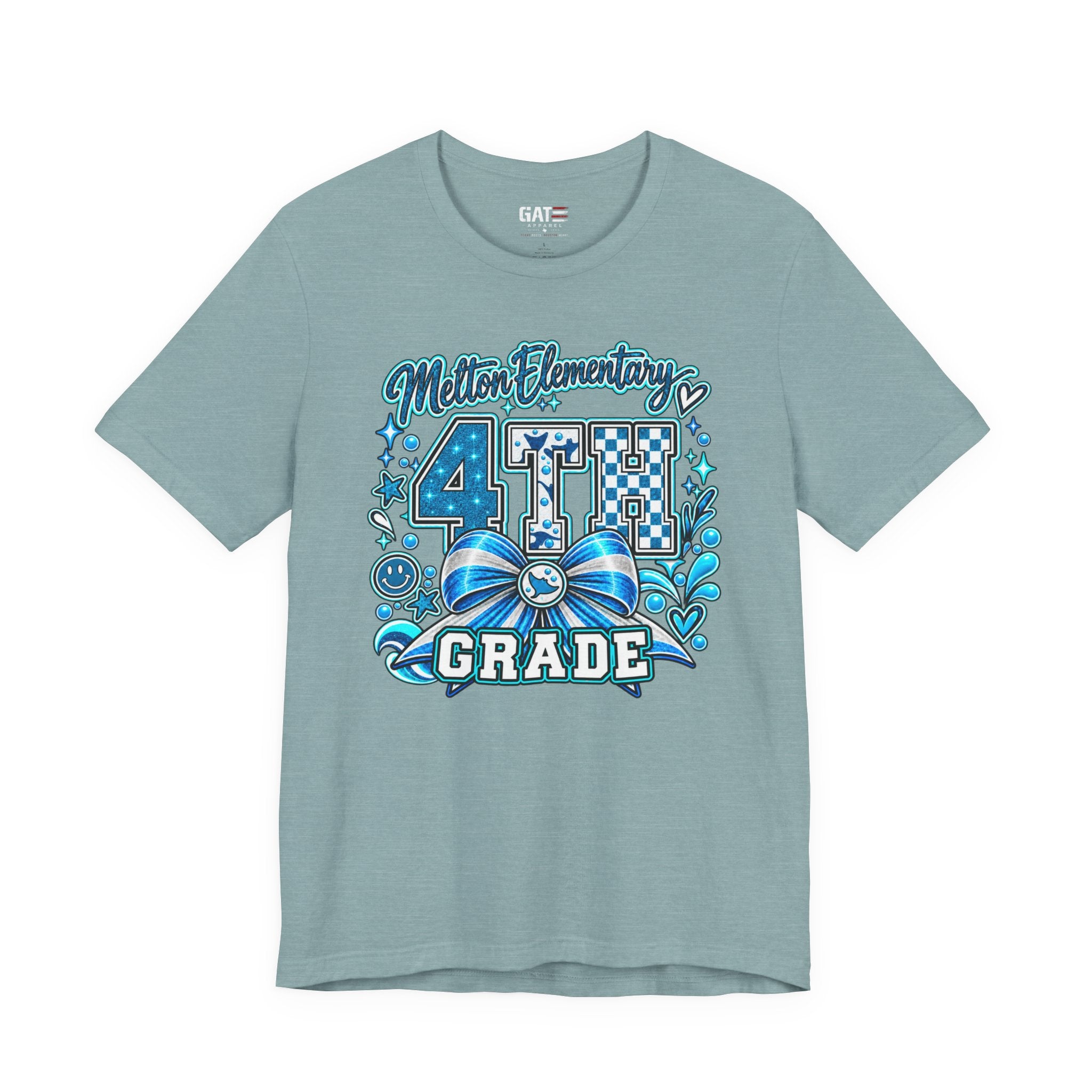 Melton 4th Grade School T‑Shirt — Bow Design