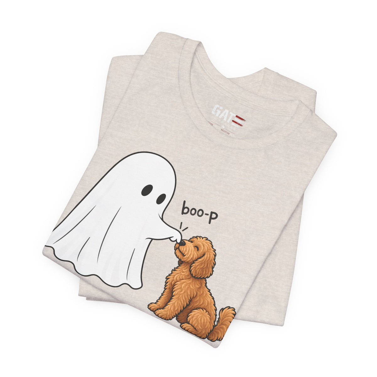 Halloween Ghost & Doodle— "boo-p" Cute Dog Halloween T-Shirt