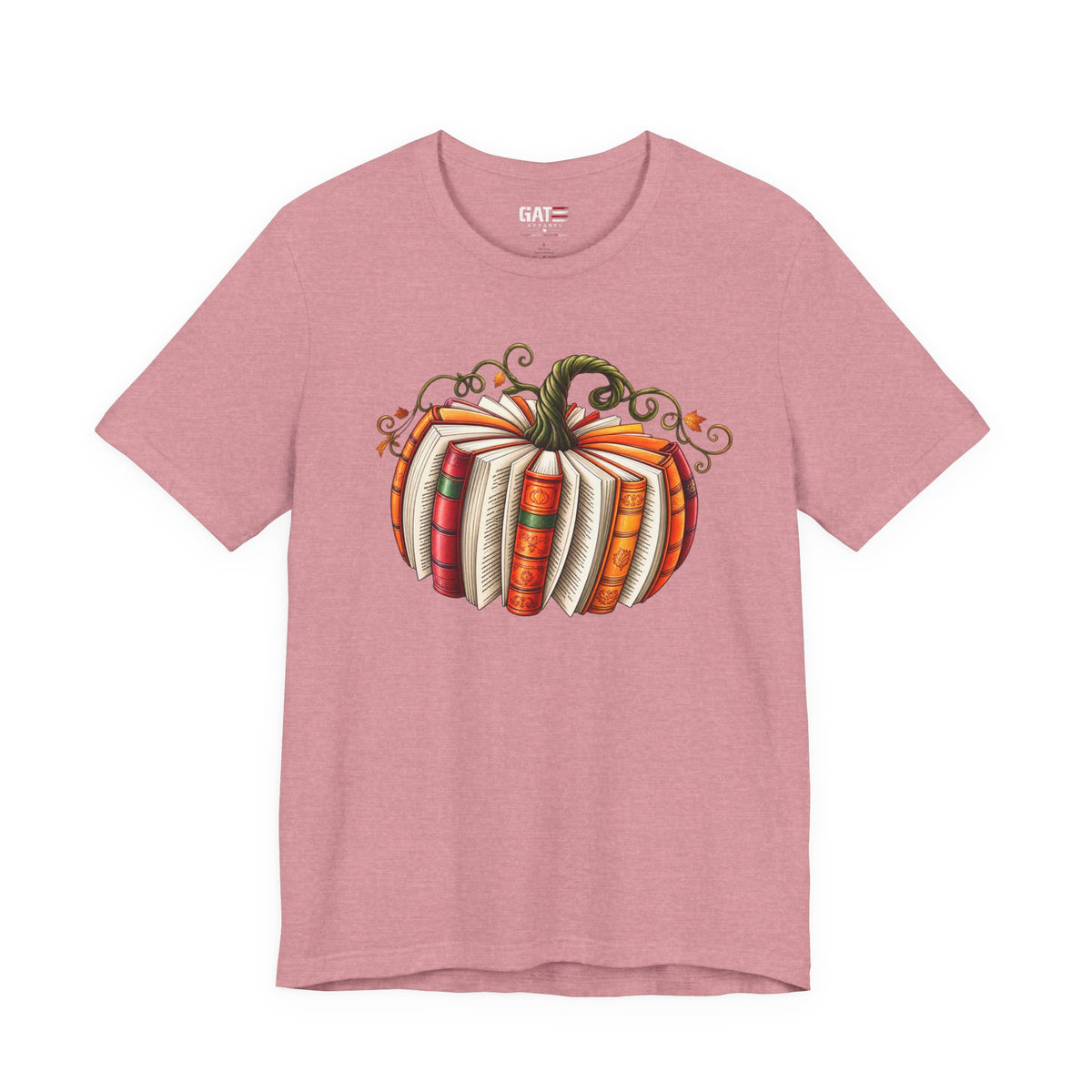 Fall Book Lover Shirt – Pumpkin Books Graphic Tee – product photo