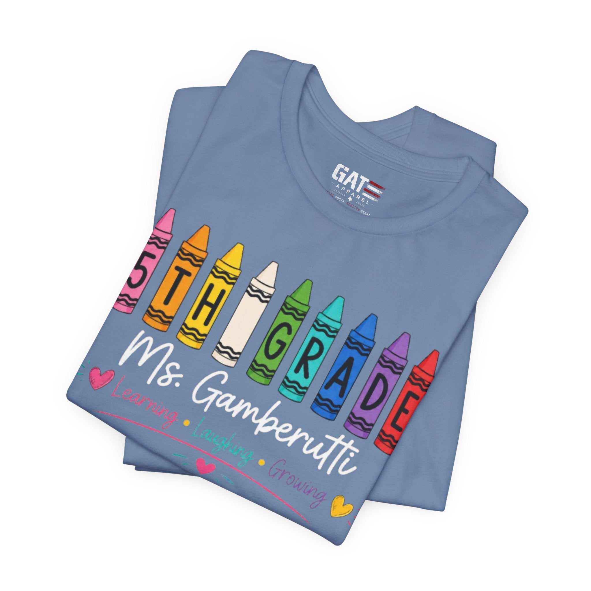 Customize Grade Level and Name Teacher Crayon Shirt