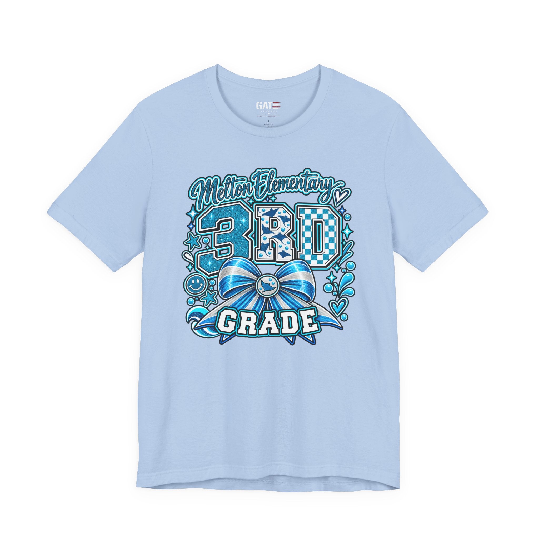 Melton 3rd Grade School T‑Shirt — Bow Design