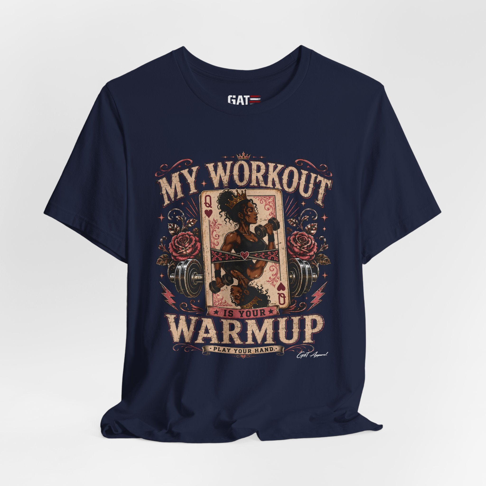 My Workout Is Your Warmup Shirt, Retro Gym Shirt for Women, Queen of Hearts Fitness Tee, Weightlifting Gift
