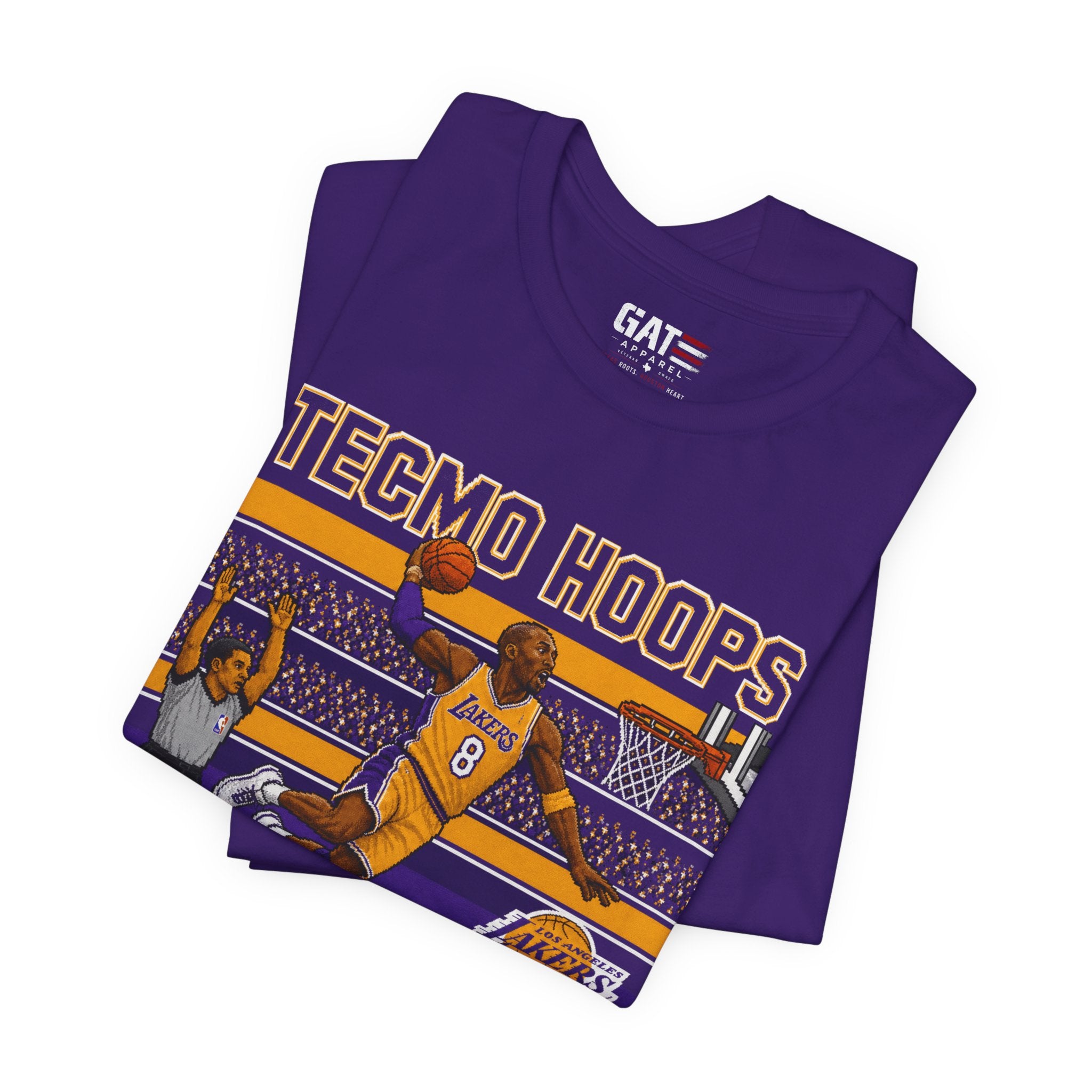 Tecmo Hoops Kobe Bryant Slam Dunk Lakers T-Shirt | Retro Basketball Kobe Tribute