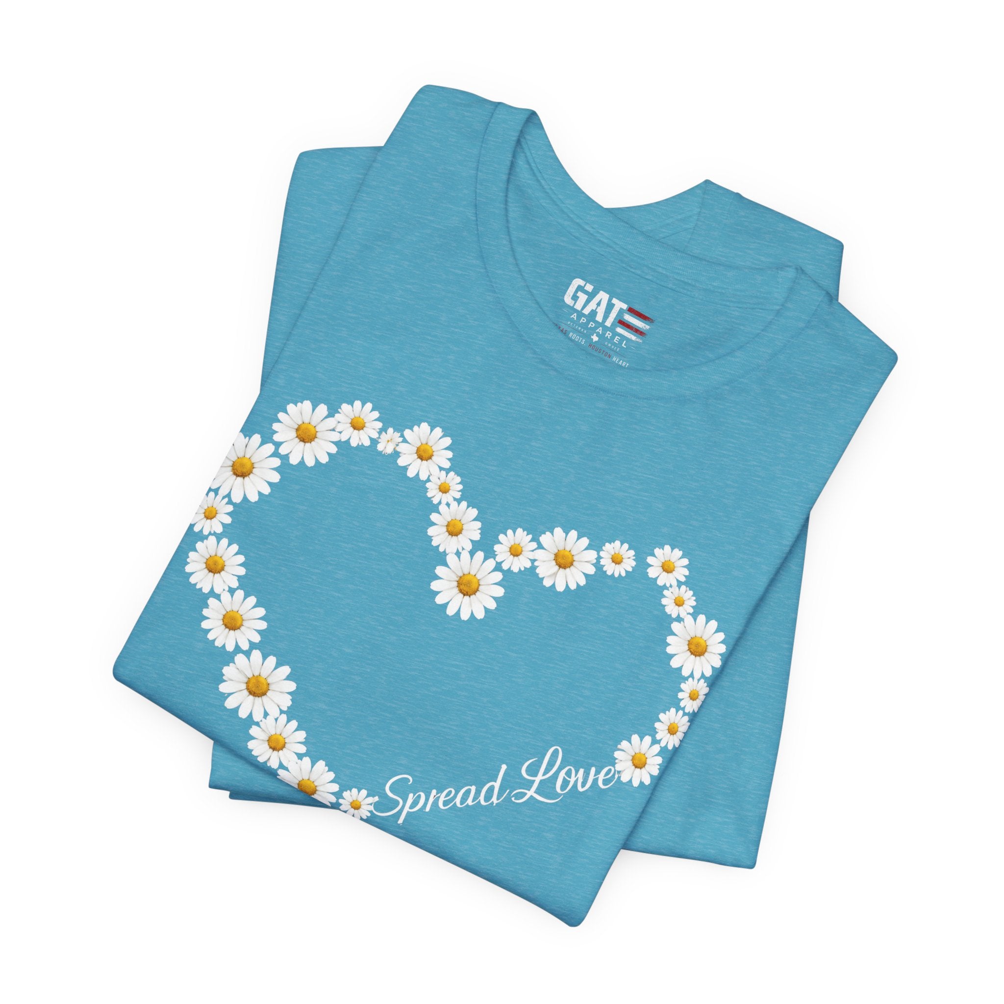 Daisy Heart Tee — "Spread Love" Floral Graphic T-Shirt