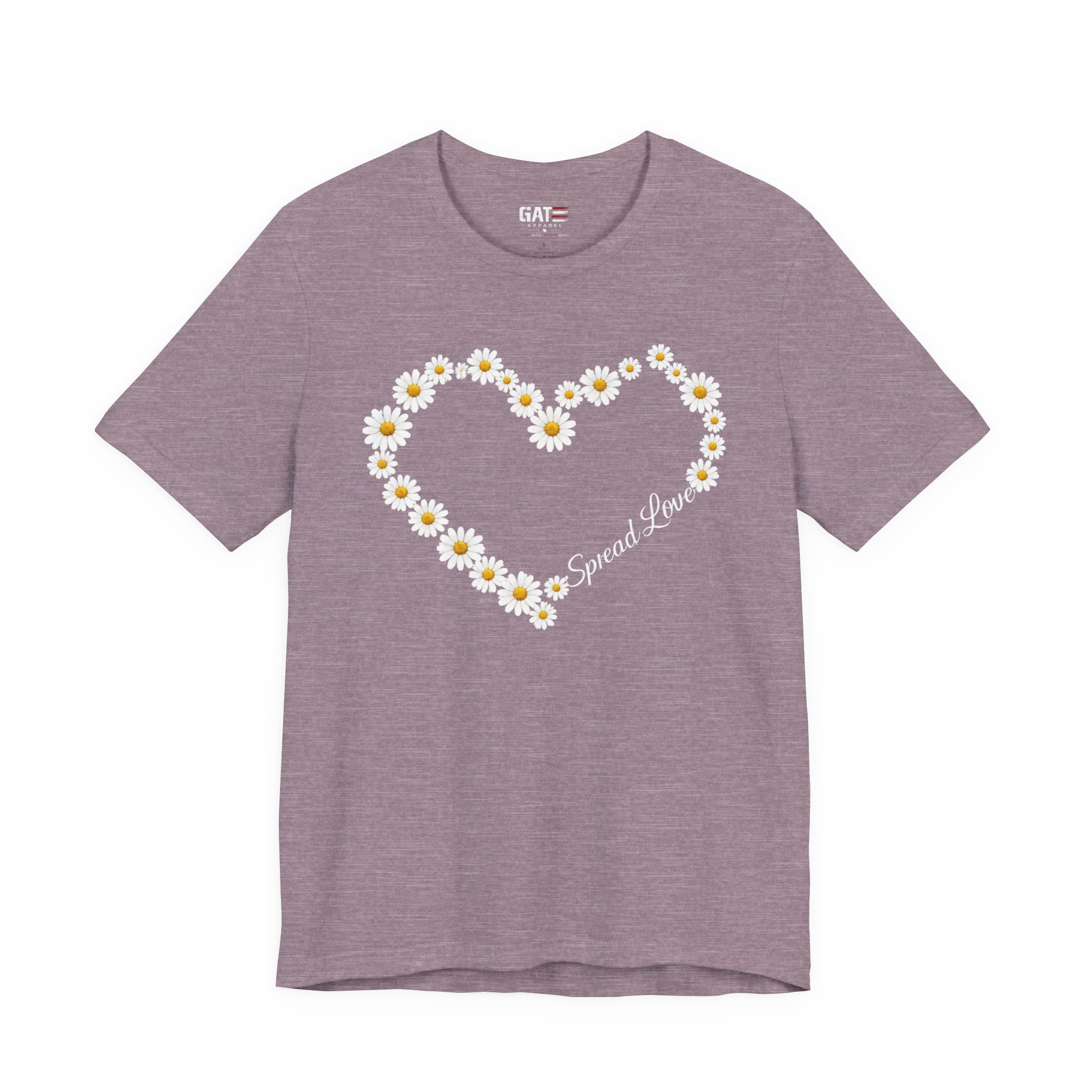 Daisy Heart Tee — "Spread Love" Floral Graphic T-Shirt