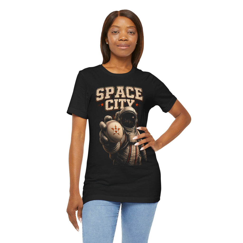 Houston Astros Space City Astronaut T-Shirt — Vintage Space Baseball Tee