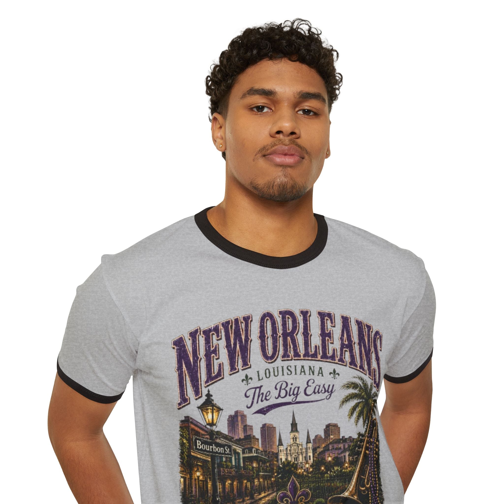 New Orleans Vintage Ringer T-Shirt — The Big Easy Cityscape Tee