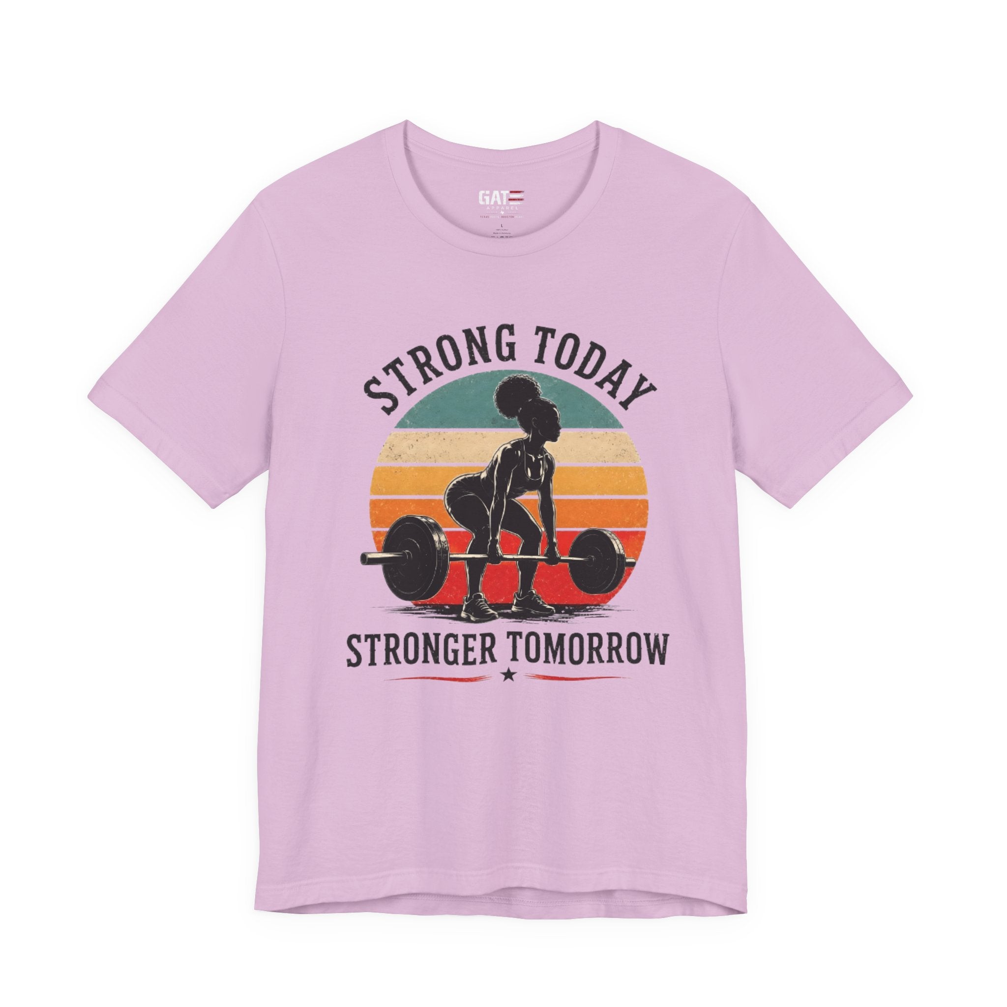 Strong Today Stronger Tomorrow Shirt, Women's Gym Shirt, Retro Weightlifting Tee, Fitness Gift for Women