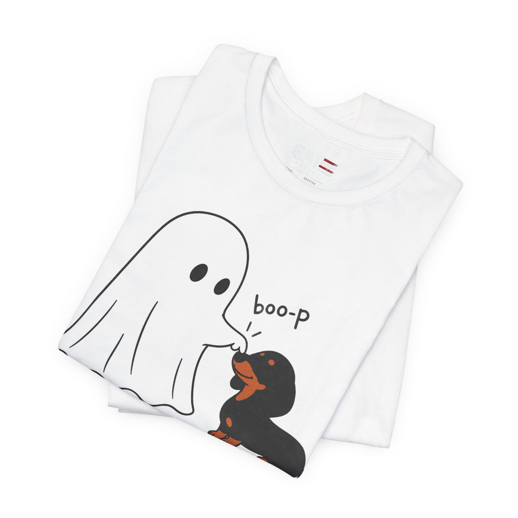 Halloween Ghost & Dachshund — "boo-p" Cute Dog Halloween T-Shirt