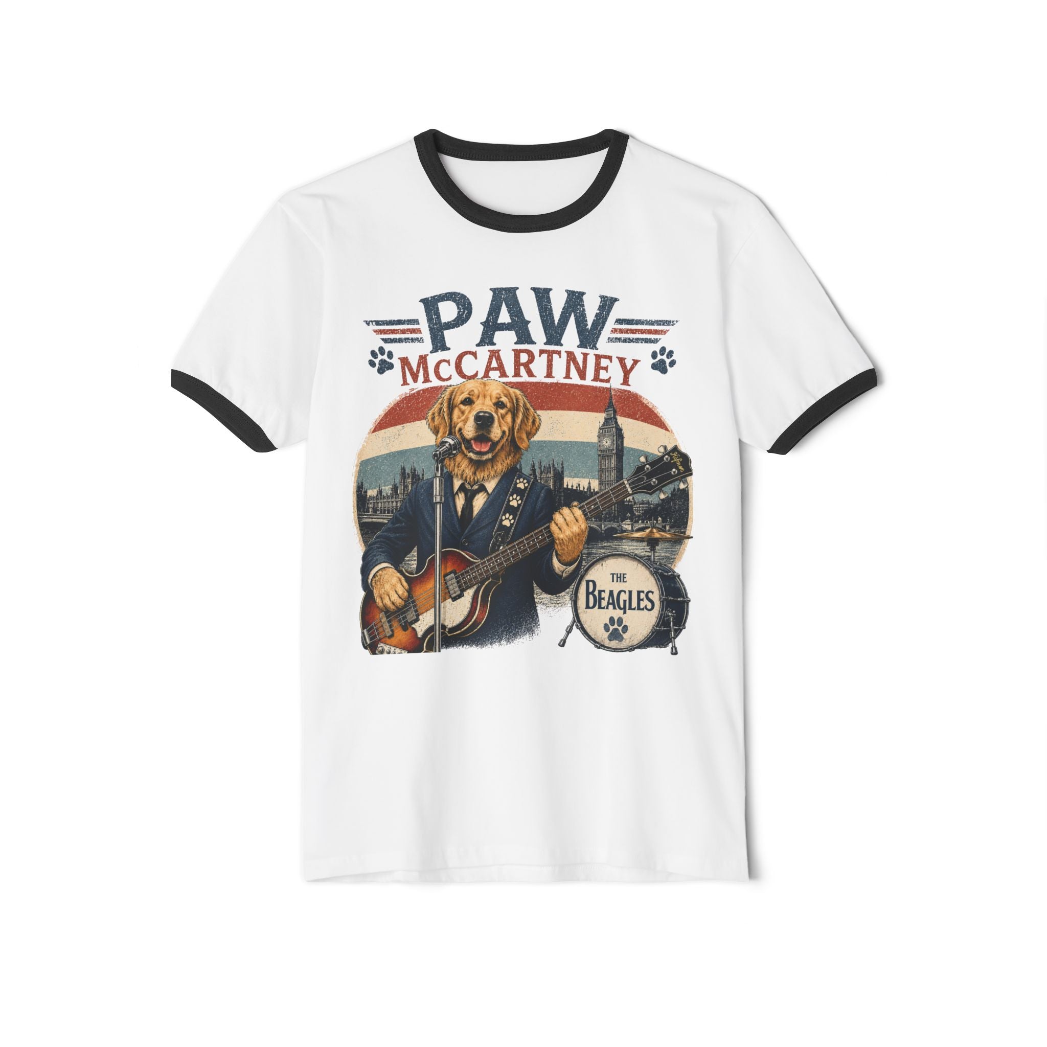 Paw McCartney Beagle Band Ringer T-Shirt