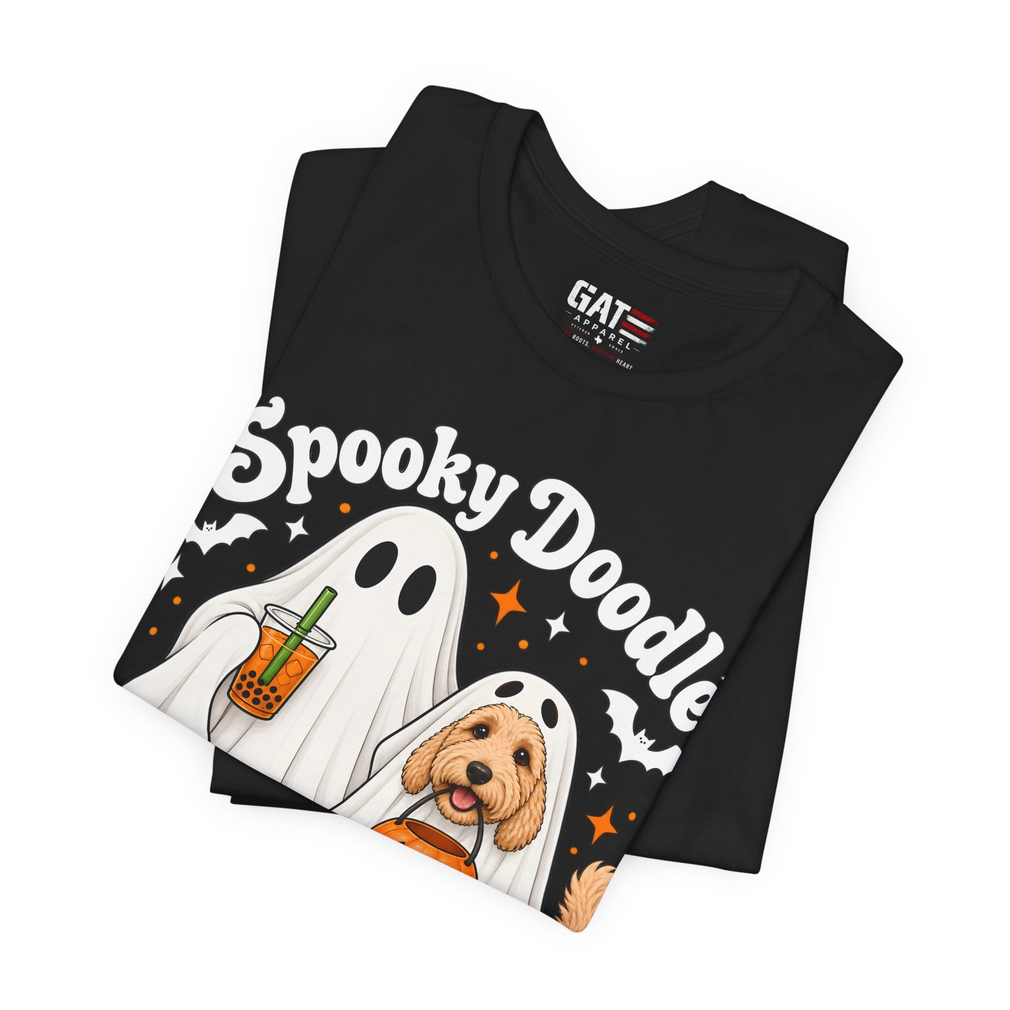 Spooky Doodle Halloween T-Shirt — Ghost & Doodle Dog Pumpkin Costume
