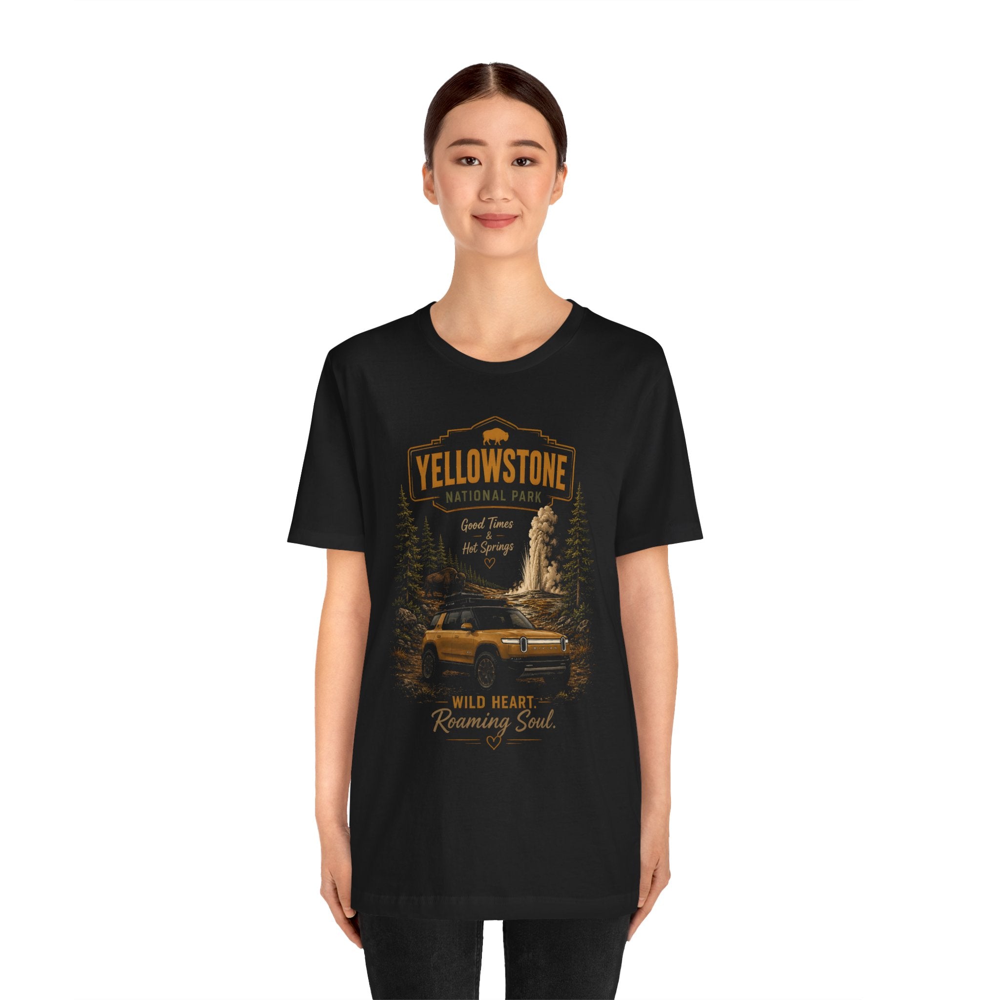 Yellowstone National Park Tee — "Wild Heart Roaming Soul" Adventure T‑Shirt