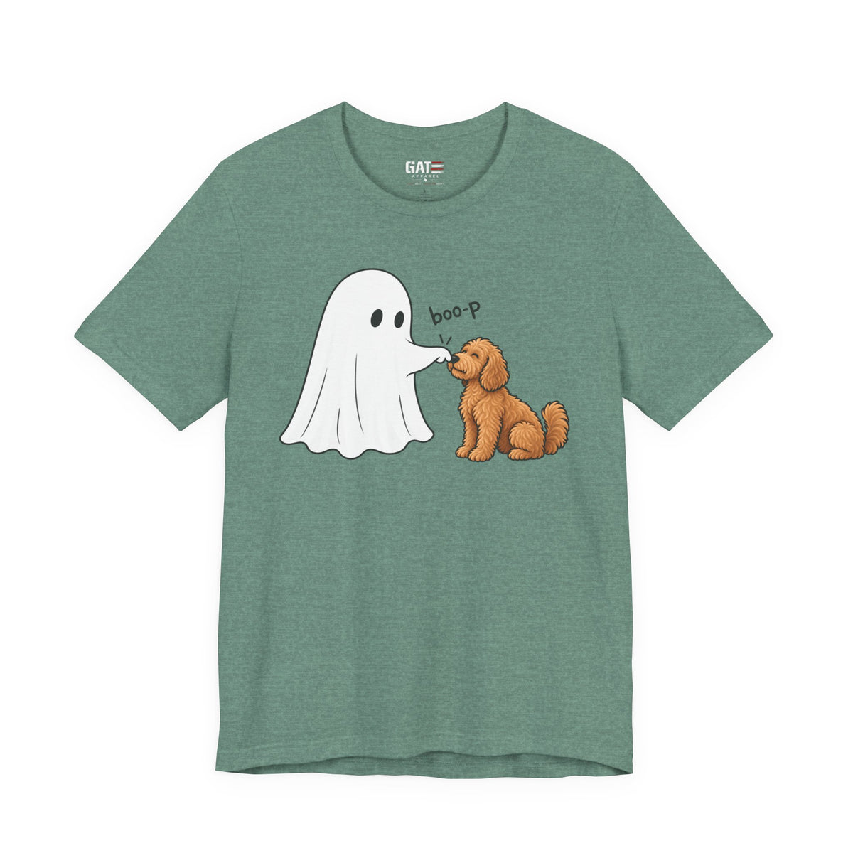 Halloween Ghost & Doodle— "boo-p" Cute Dog Halloween T-Shirt