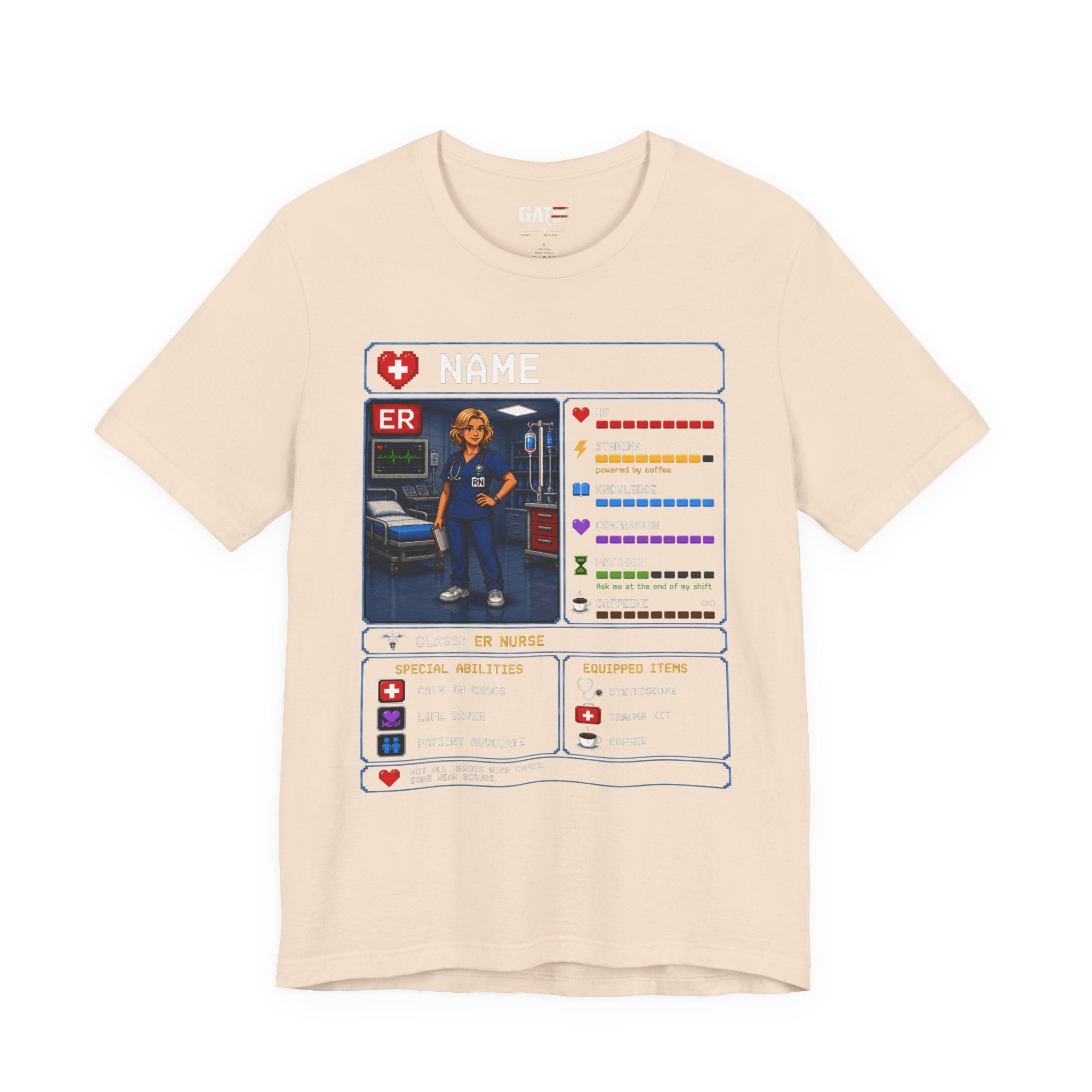 Custom ER Nurse RPG Character Shirt | Personalized Nurse Gift