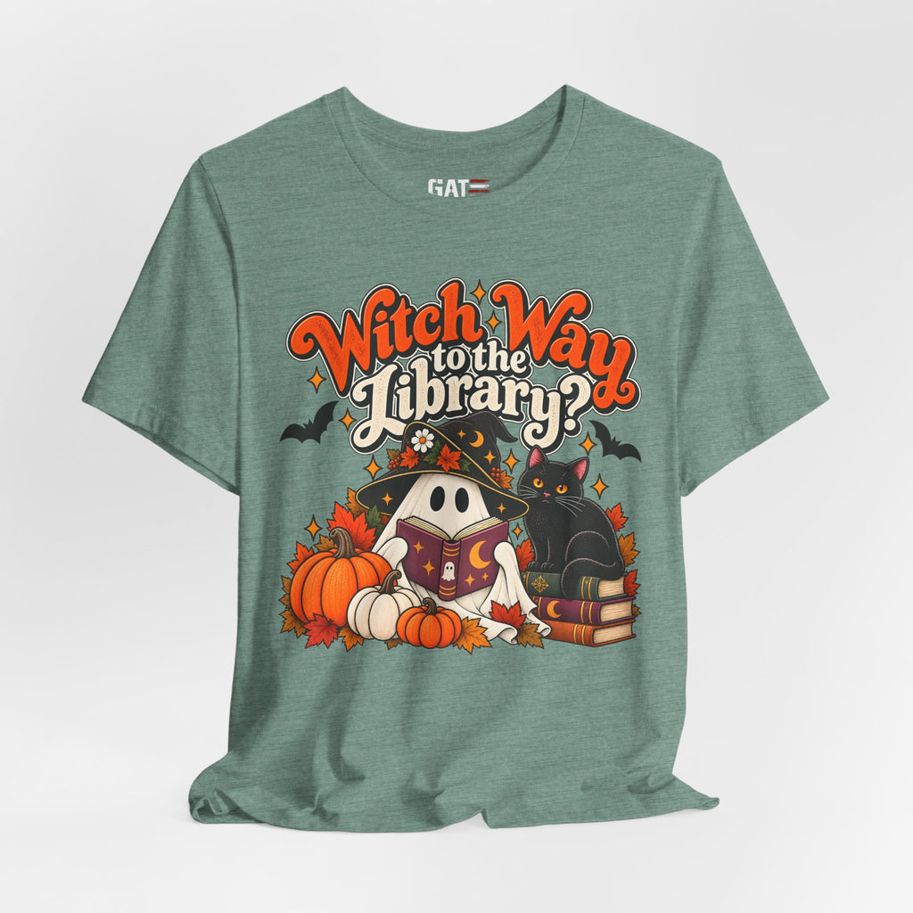 Witch Way to the Library Halloween Shirt | Book Lover Tee