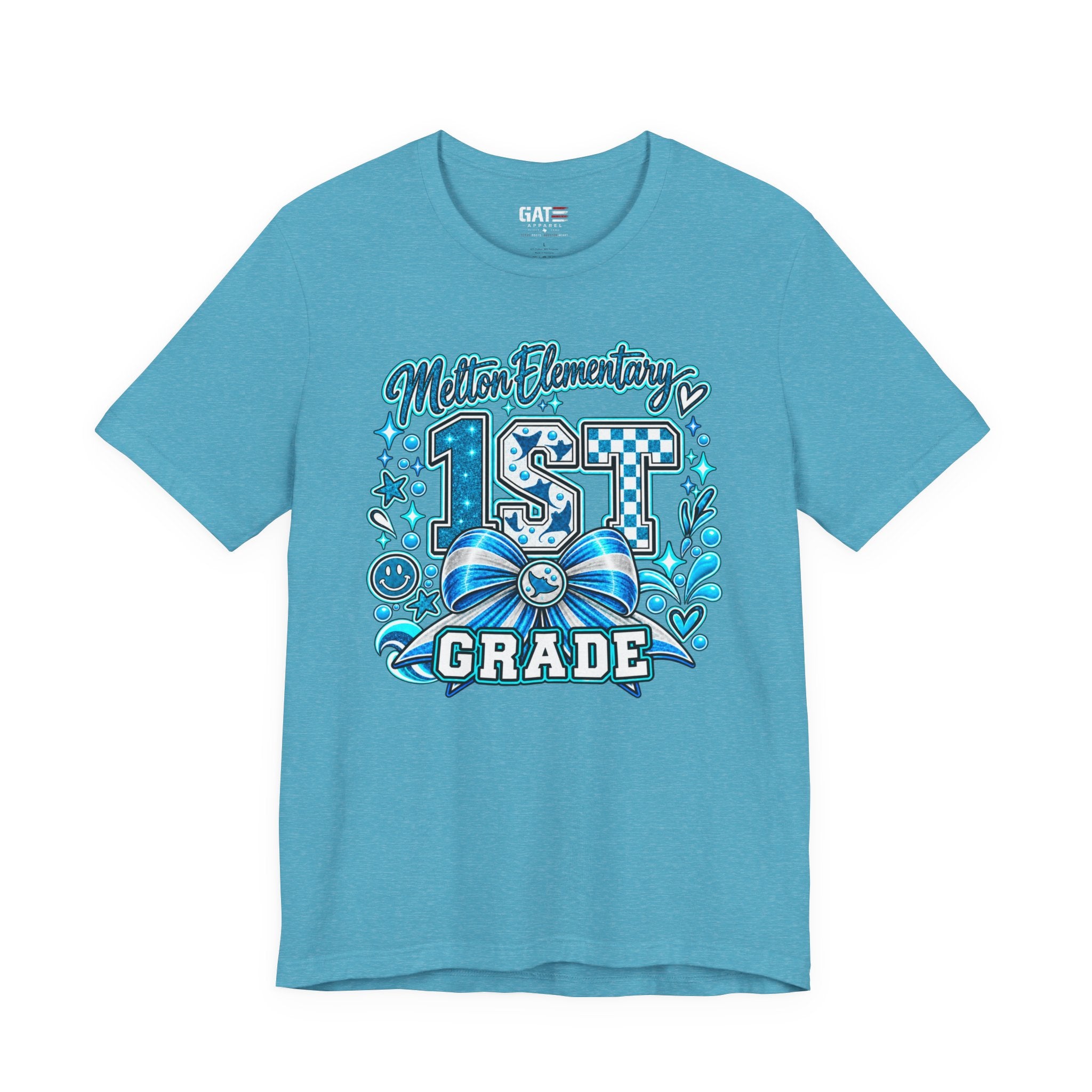 Melton 1st Grade School T‑Shirt — Bow Design