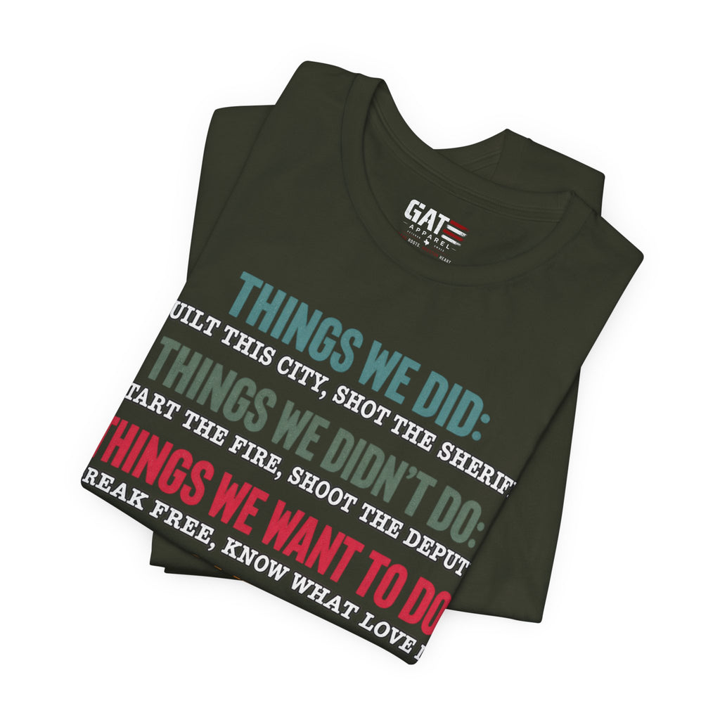 Things We Will Do Checklist T-Shirt — Funny Motivational List Tee
