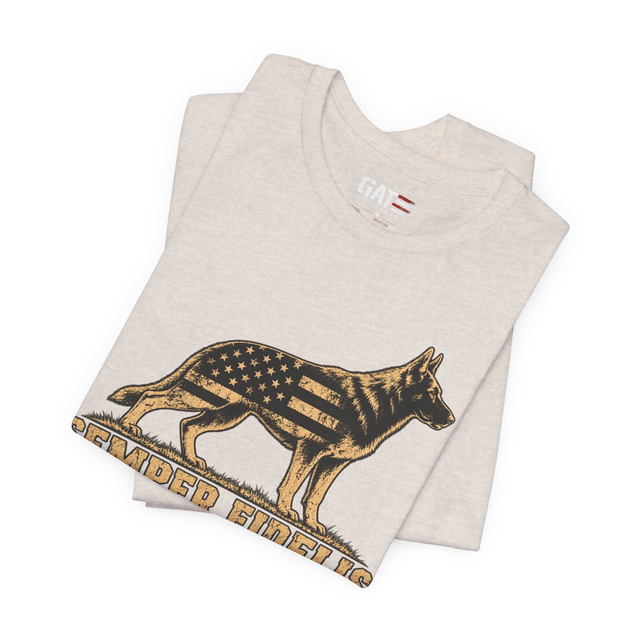 Semper Fidelis German Shepherd T-Shirt — Patriotic Military K9 Tee