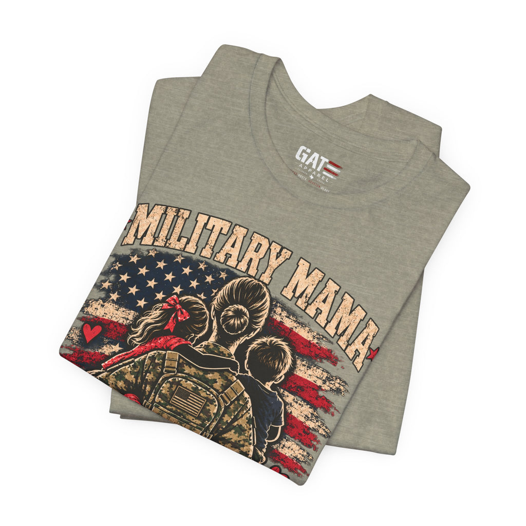 Military Mama T-Shirt – "Serving My Country, Raising My Littles" Patriotic Mom Tee