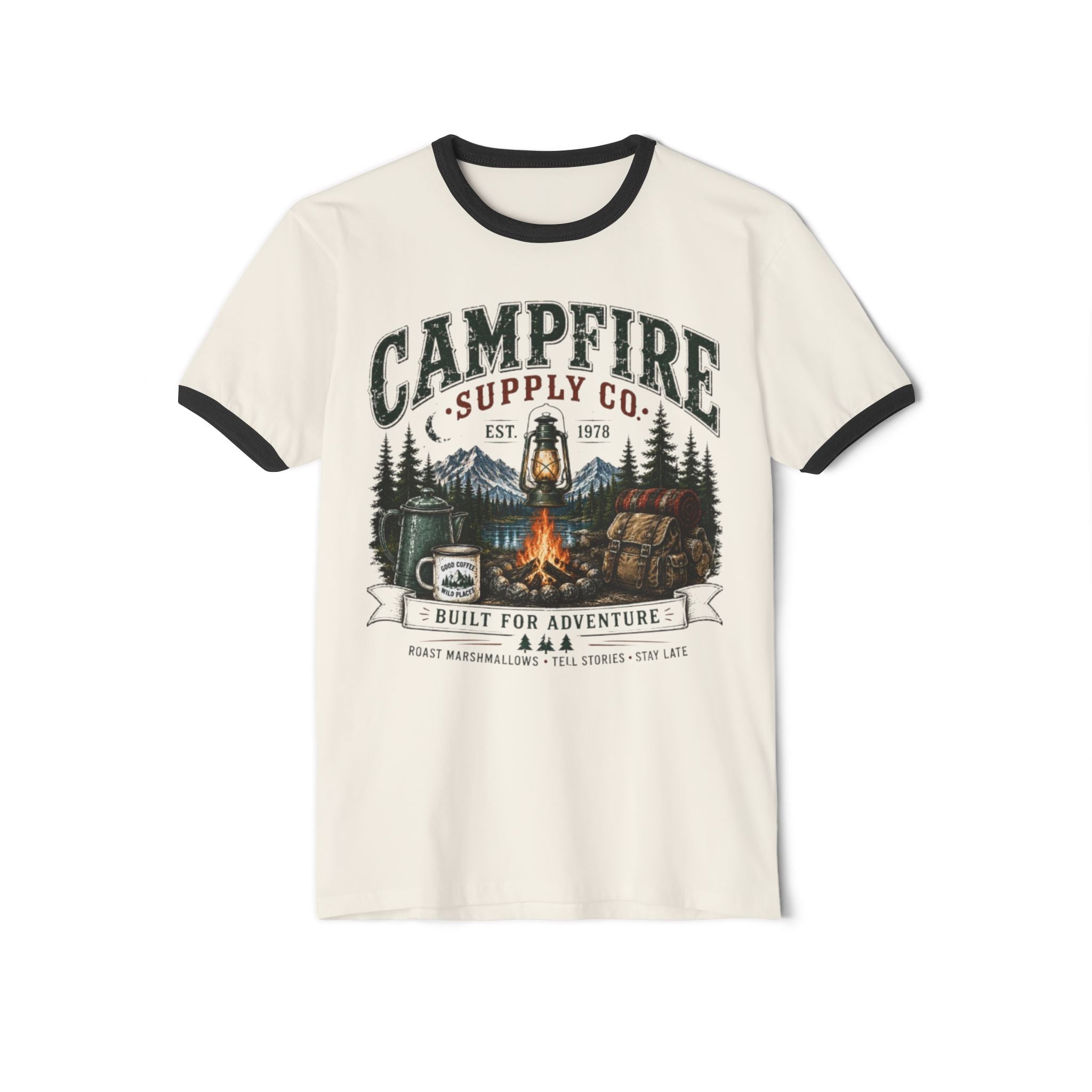 Campfire Supply Co. Ringer T-Shirt — Built for Adventure Graphic Tee