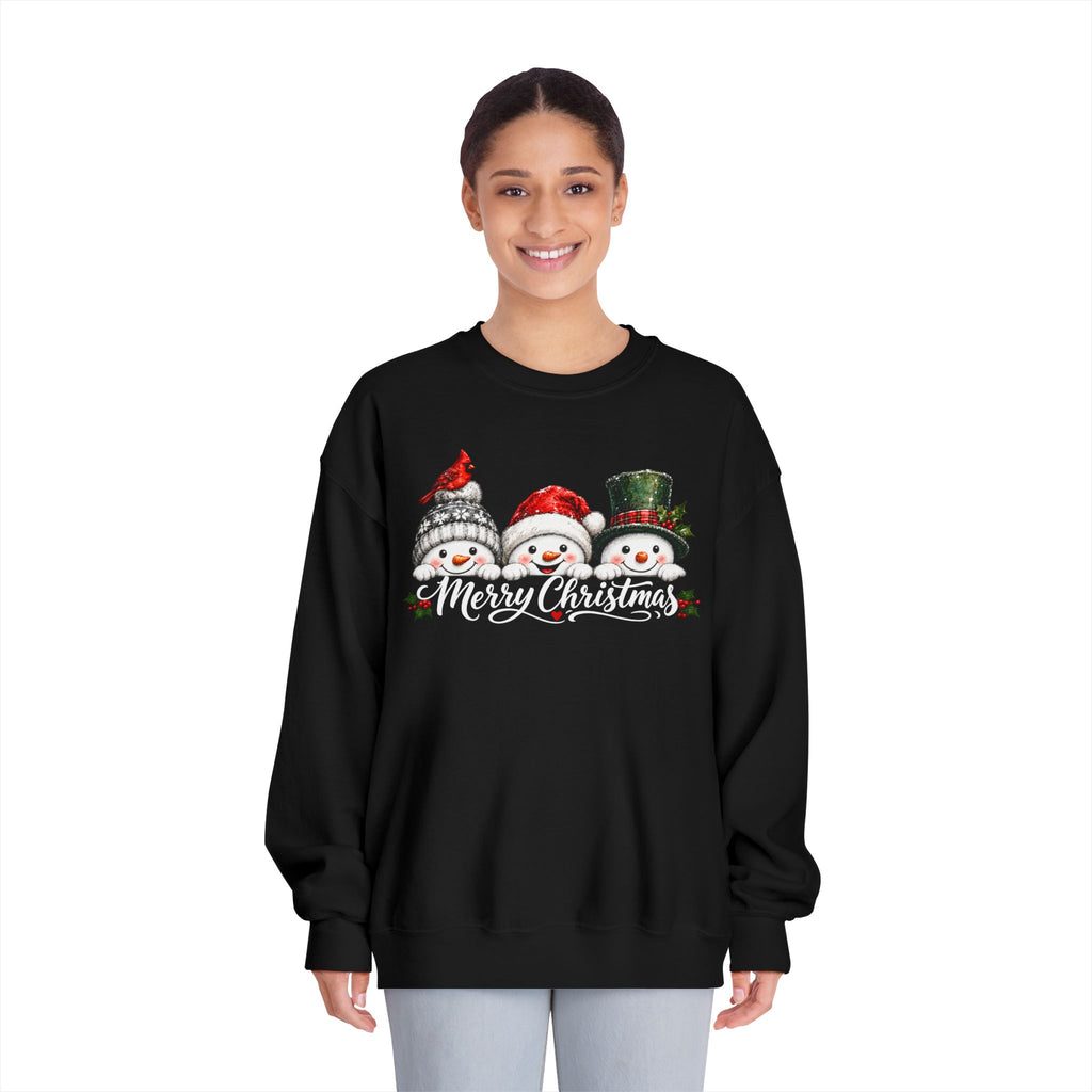 Merry Christmas Snowman Crewneck Sweatshirt - product mockup view 10