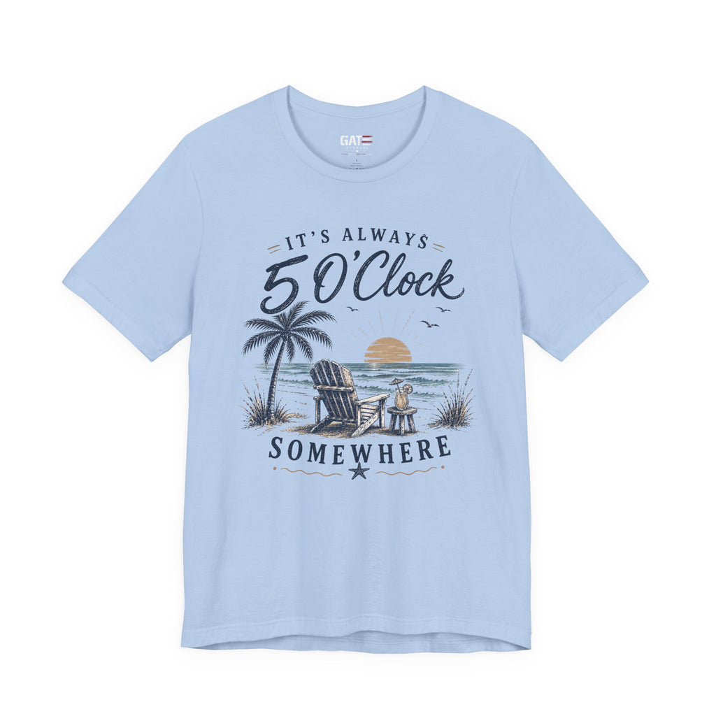 5 O'Clock Somewhere Beach T-Shirt