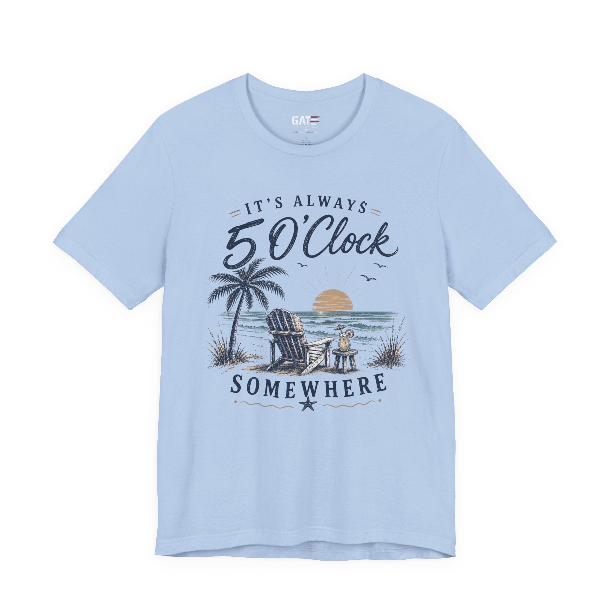 5 O'Clock Somewhere Beach T-Shirt