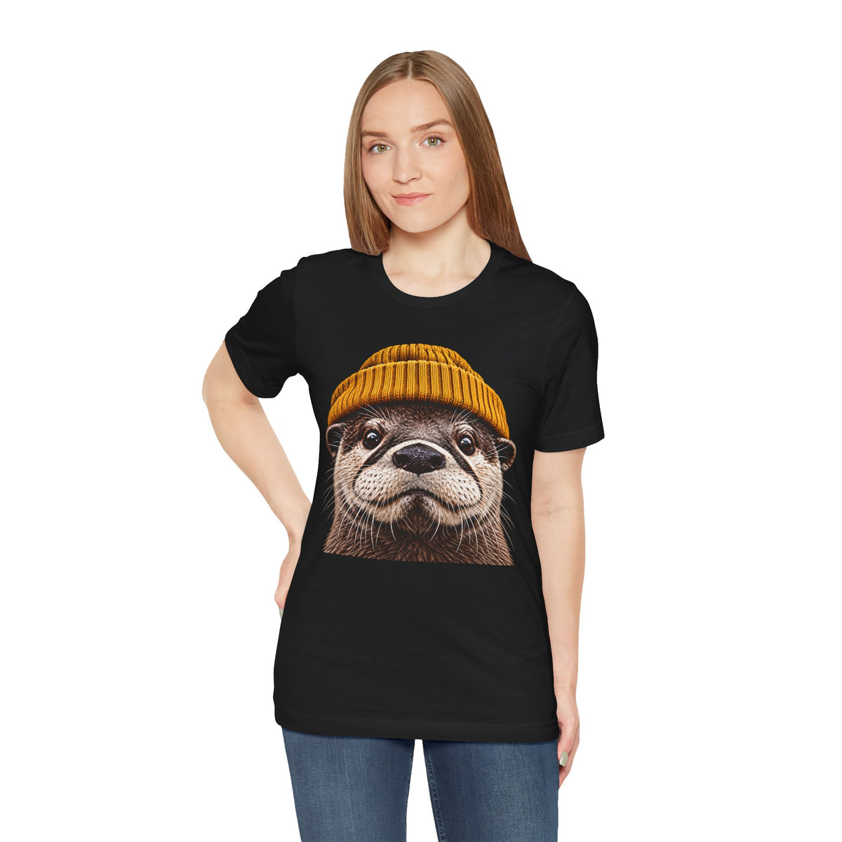 Cute Otter Wearing Beanie Wildlife Graphic T-Shirt - product image 18