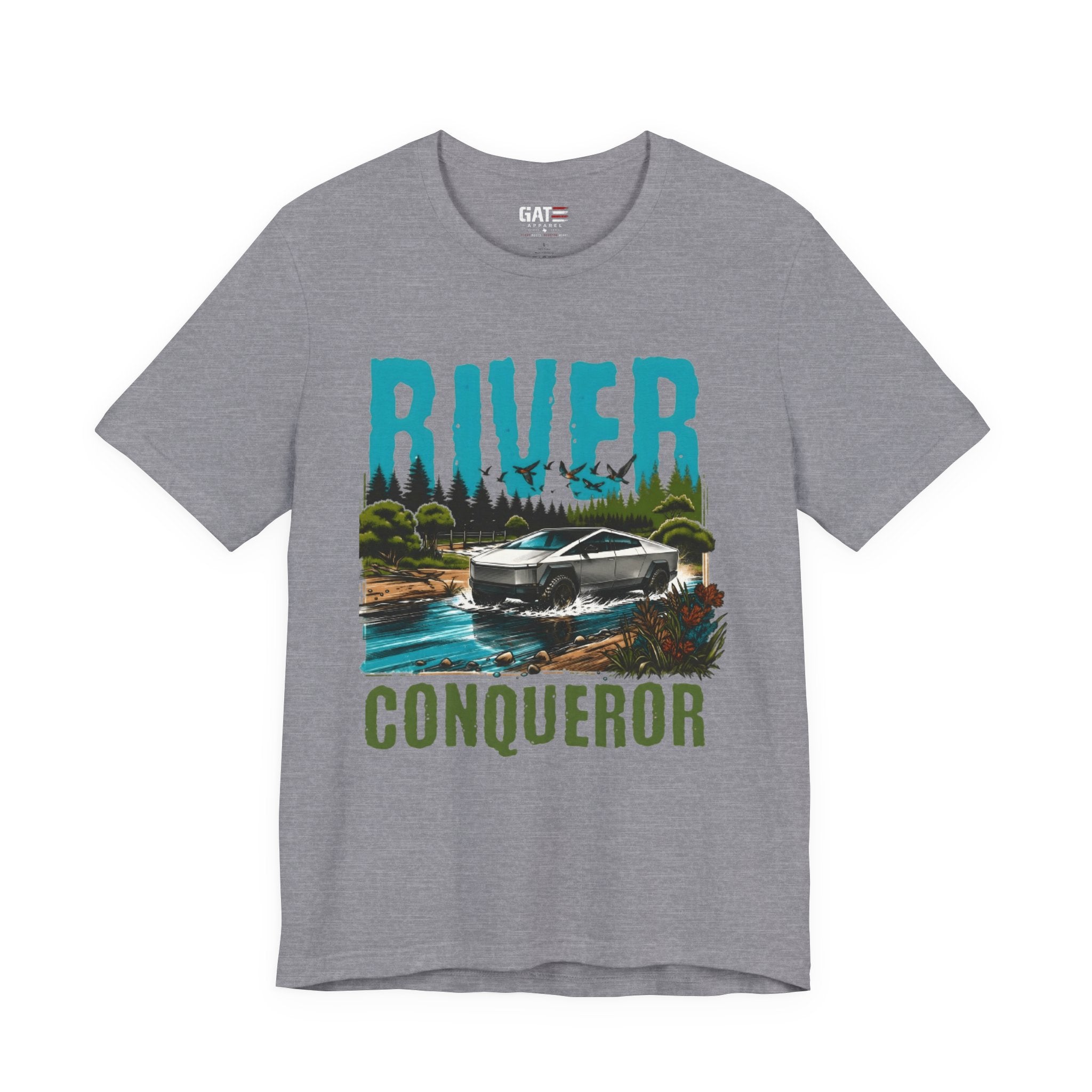 Cybertruck River Conqueror Shirt, Tesla Cybertruck Off Road Tee, Adventure Truck Shirt, Camping Shirt, Outdoor Lover Gift