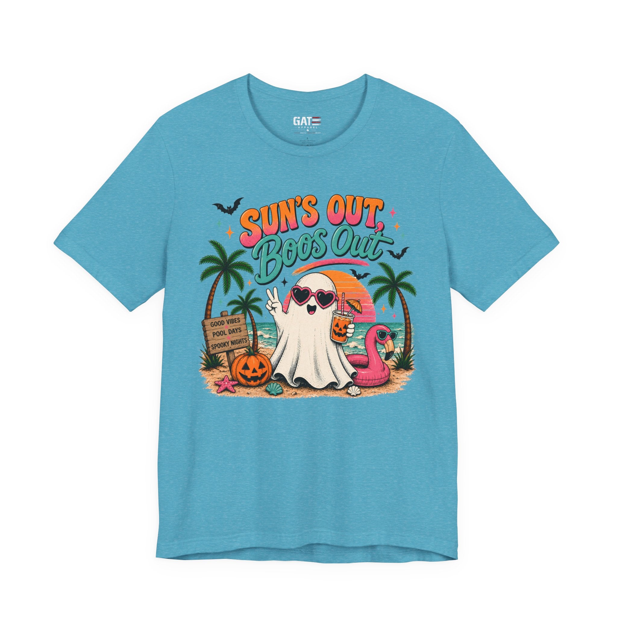 Summerween Shirt, Spooky Beach Shirt, Ghost Beach Tee, Halloween Beach Shirt, Coastal Halloween Tee, Tropical Ghost Shirt