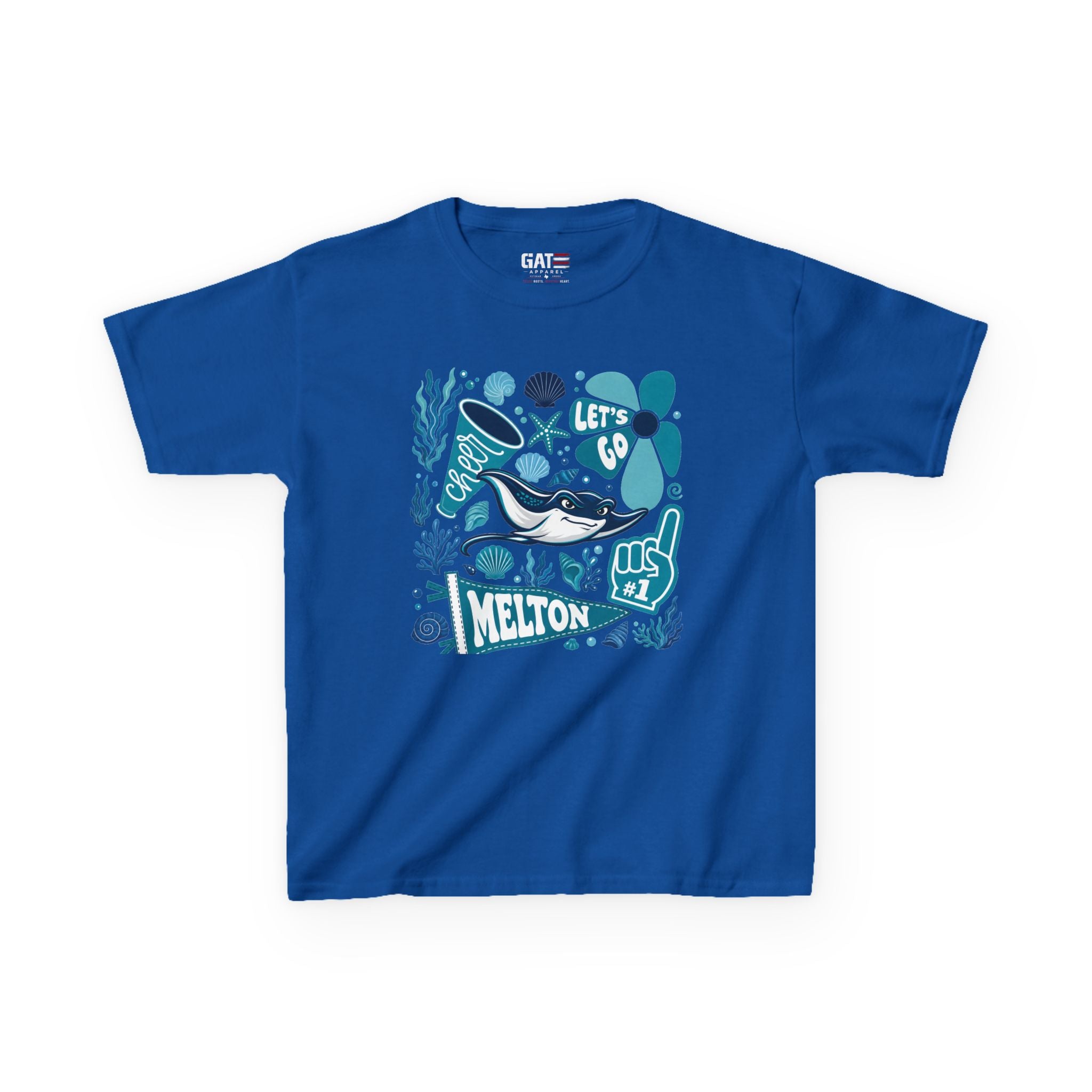 Melton Kids Tee — Blue Ocean Surf Graphic "Melton"