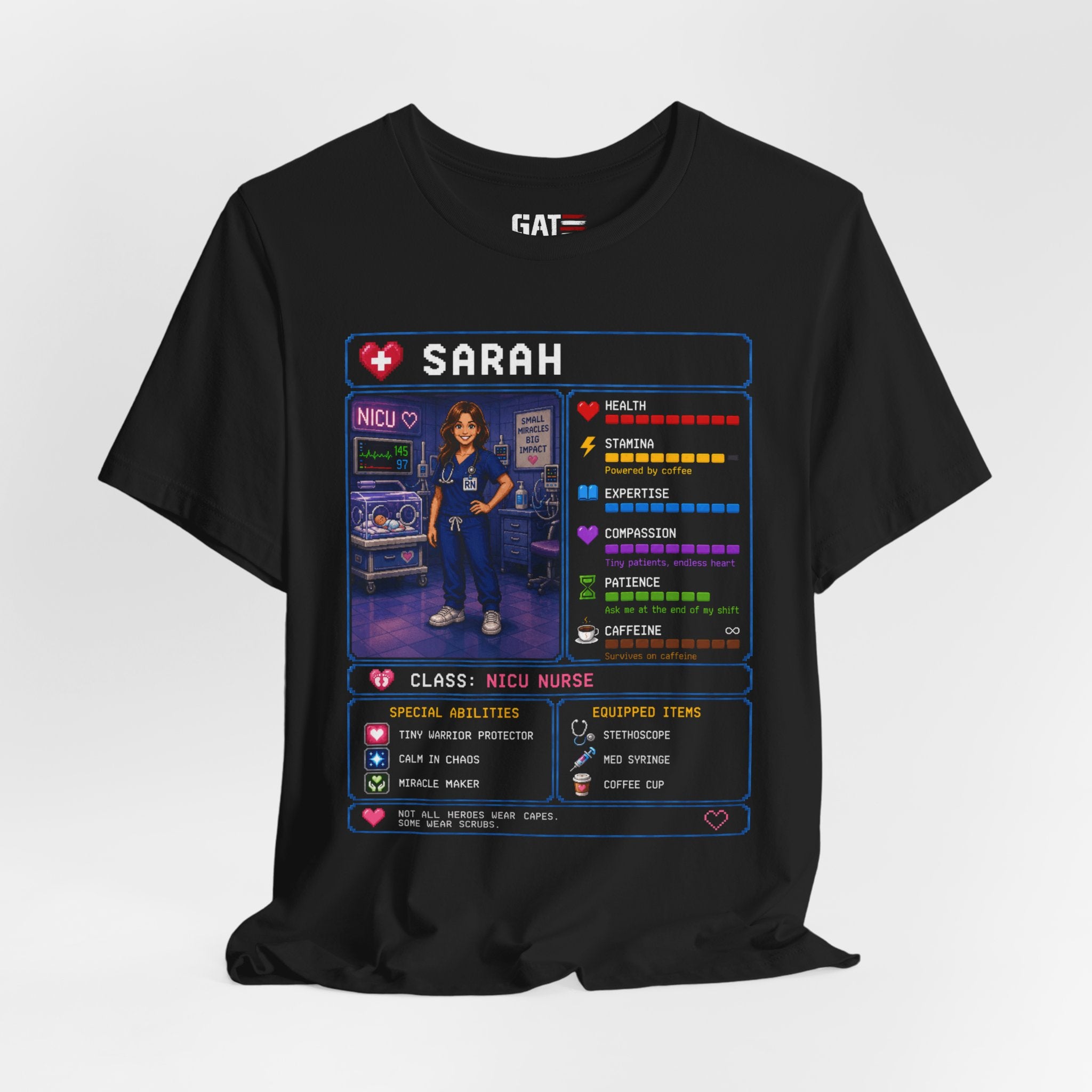 Custom NICU Nurse RPG Character Shirt | Personalized Nurse Gift