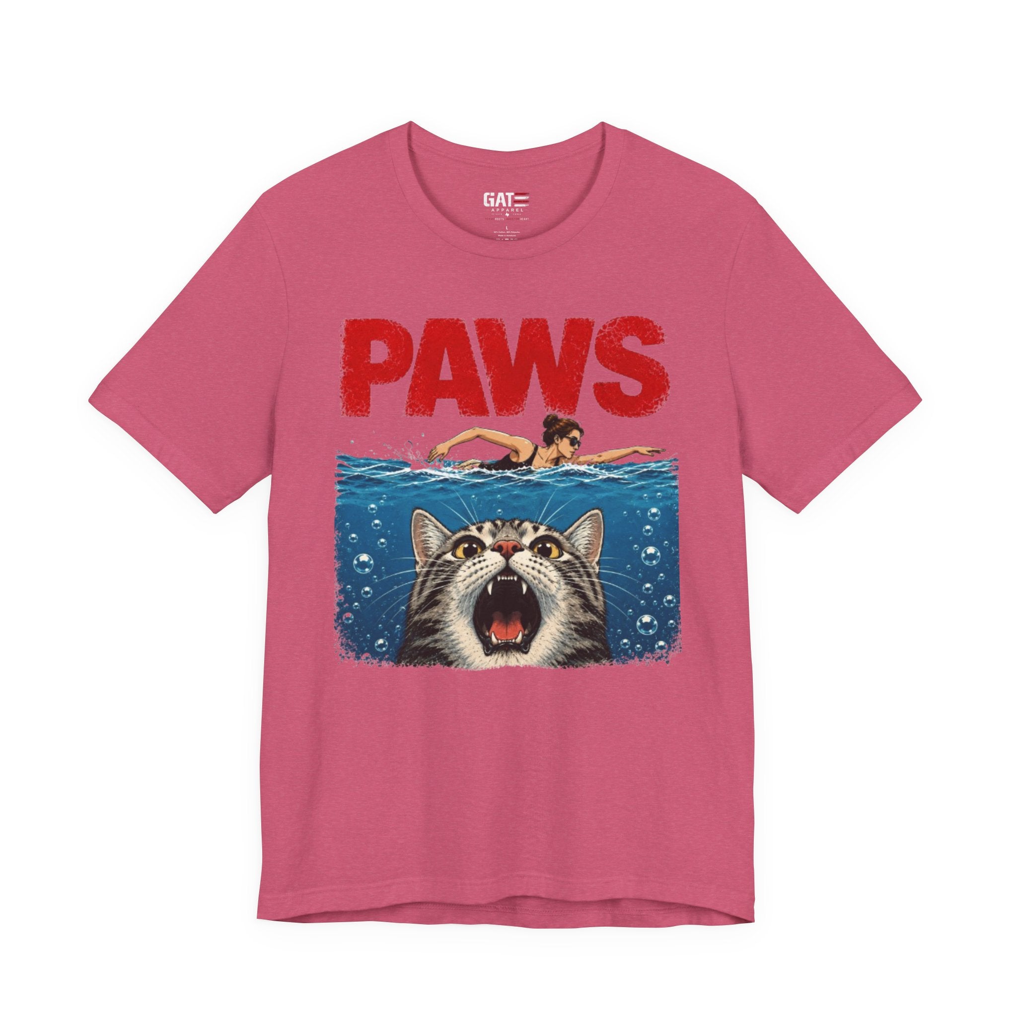 Paws Movie Parody T-Shirt — Retro Horror Cat Graphic Tee